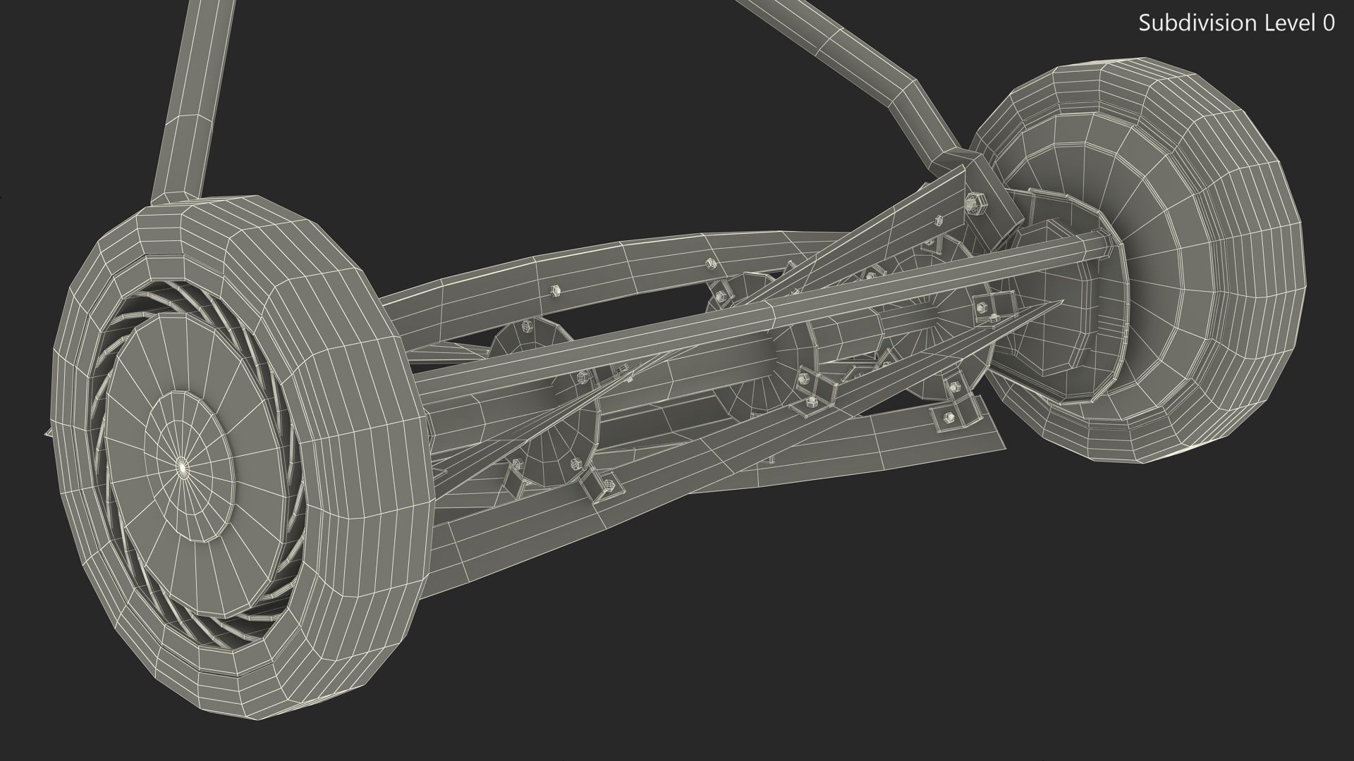 3D Vintage Lawn Mower model