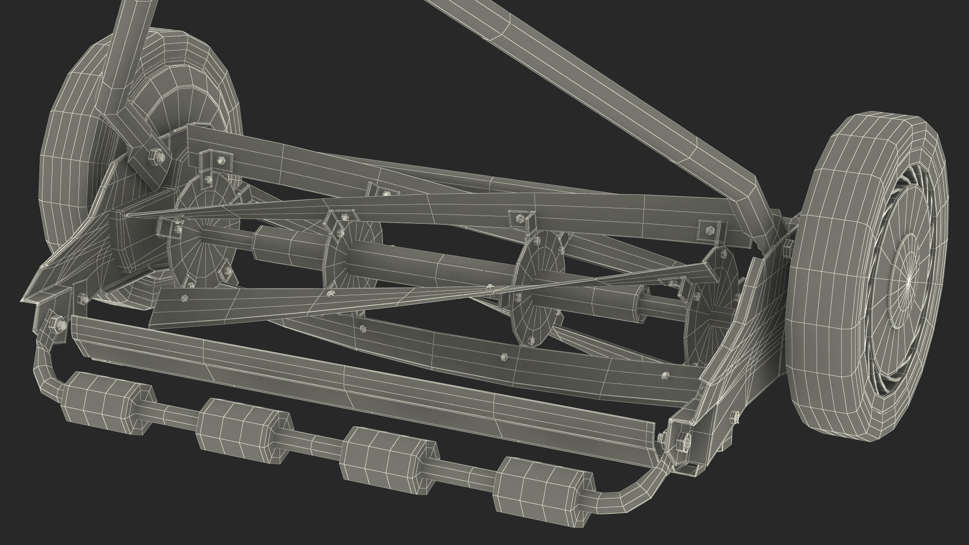 3D Vintage Lawn Mower model