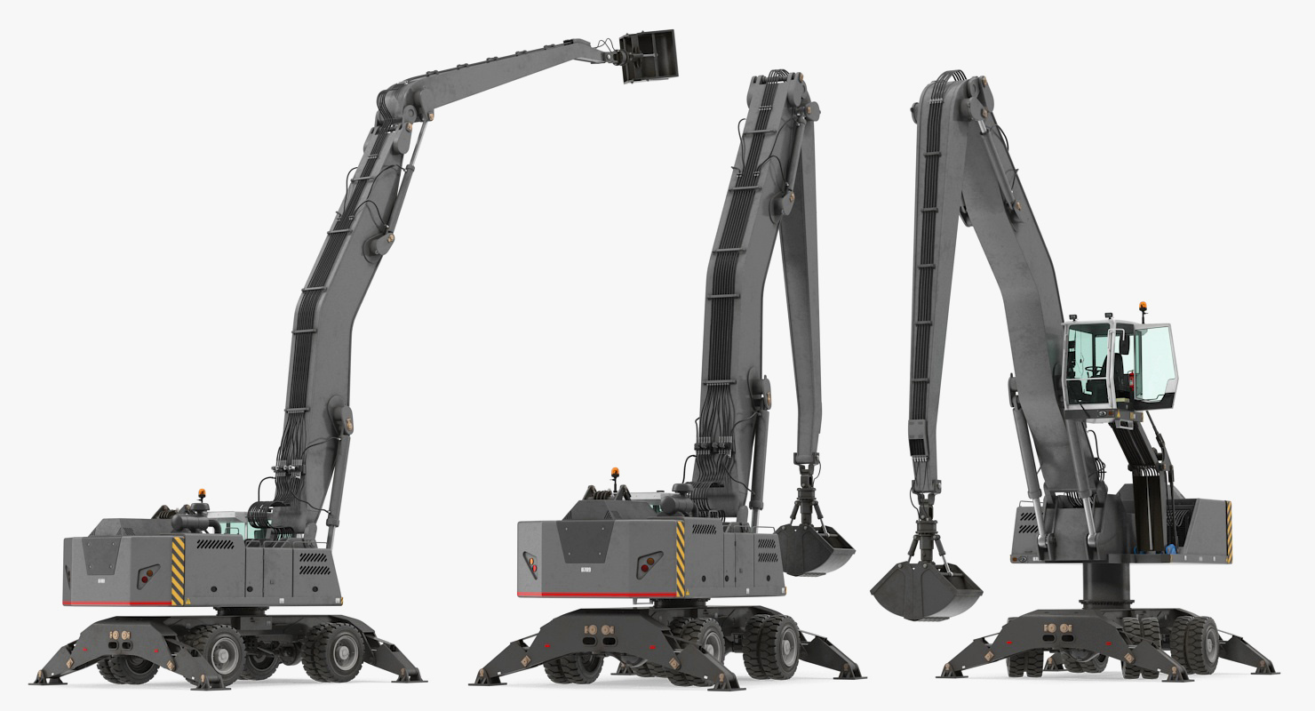 Wheeled Grab Loader Generic Rigged 3D model