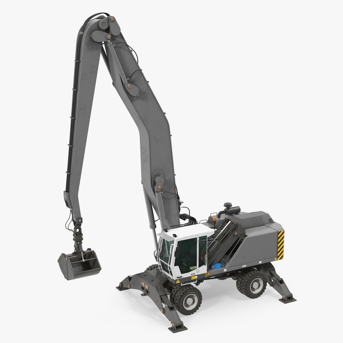Wheeled Grab Loader Generic Rigged 3D Model