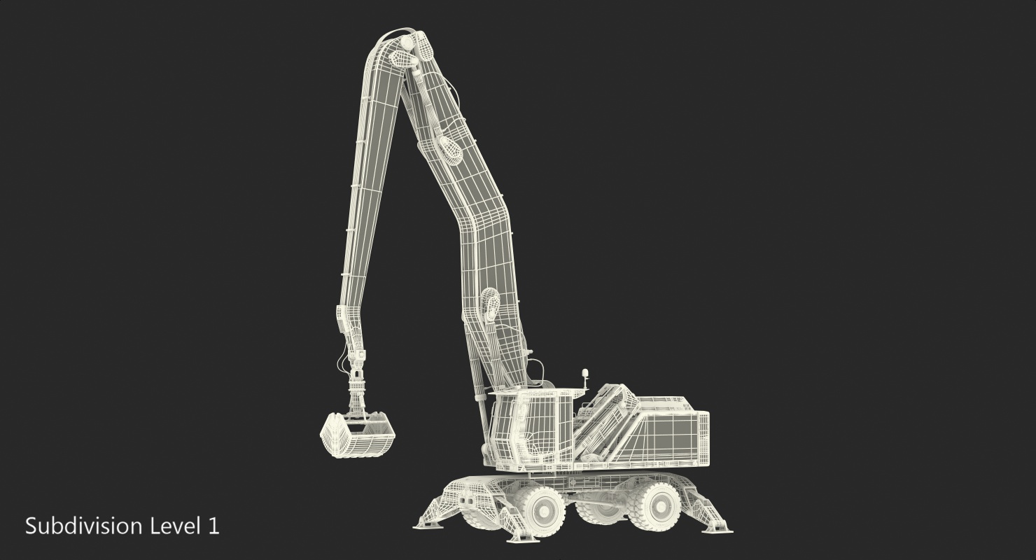 Wheeled Grab Loader Generic Rigged 3D model
