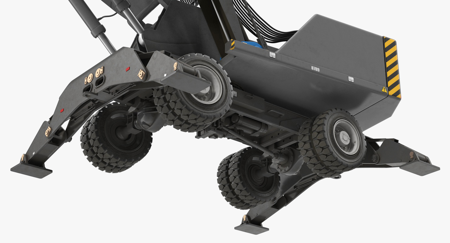 Wheeled Grab Loader Generic Rigged 3D model