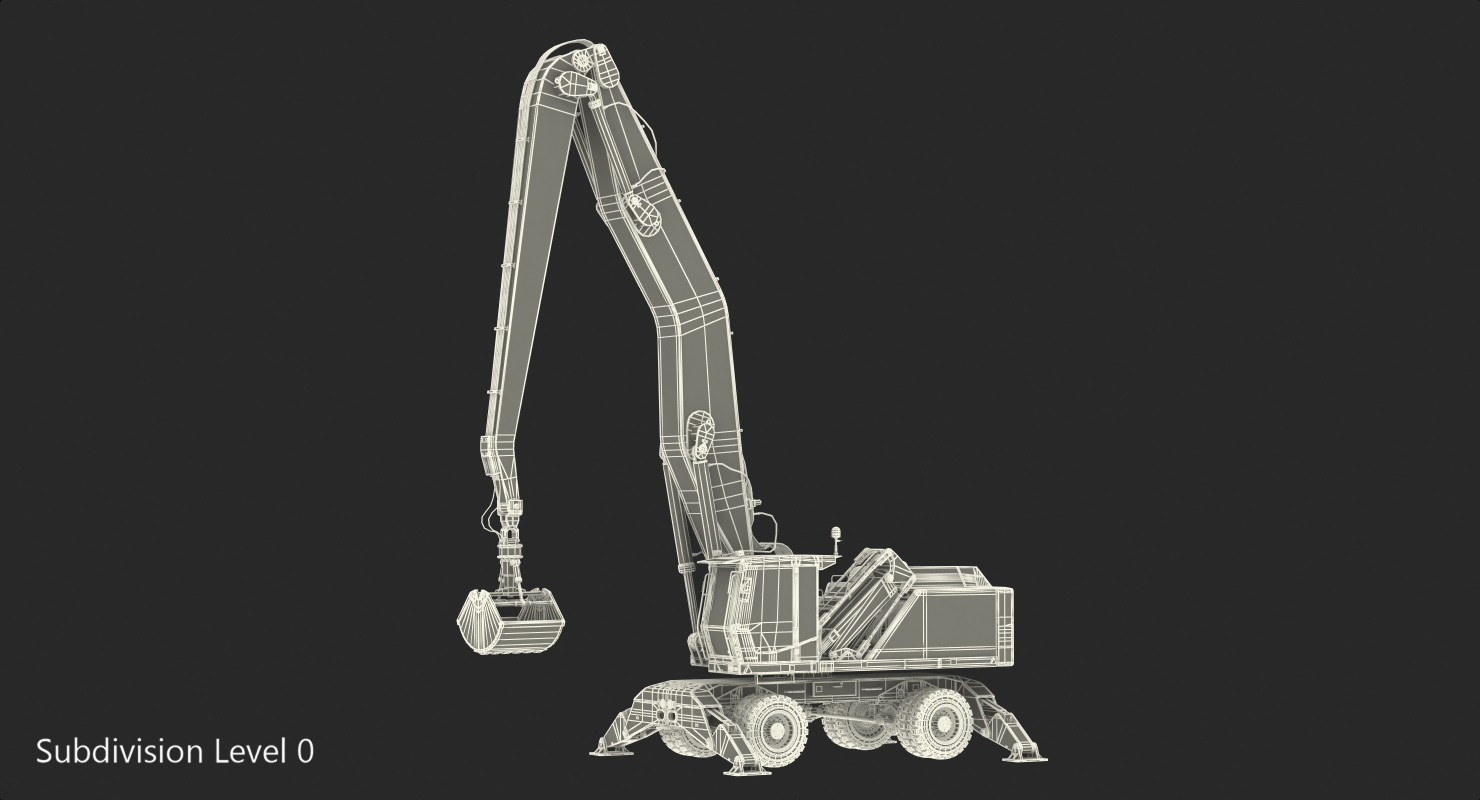 Wheeled Grab Loader Generic Rigged 3D model