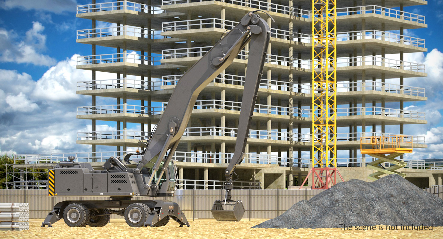 Wheeled Grab Loader Generic Rigged 3D model