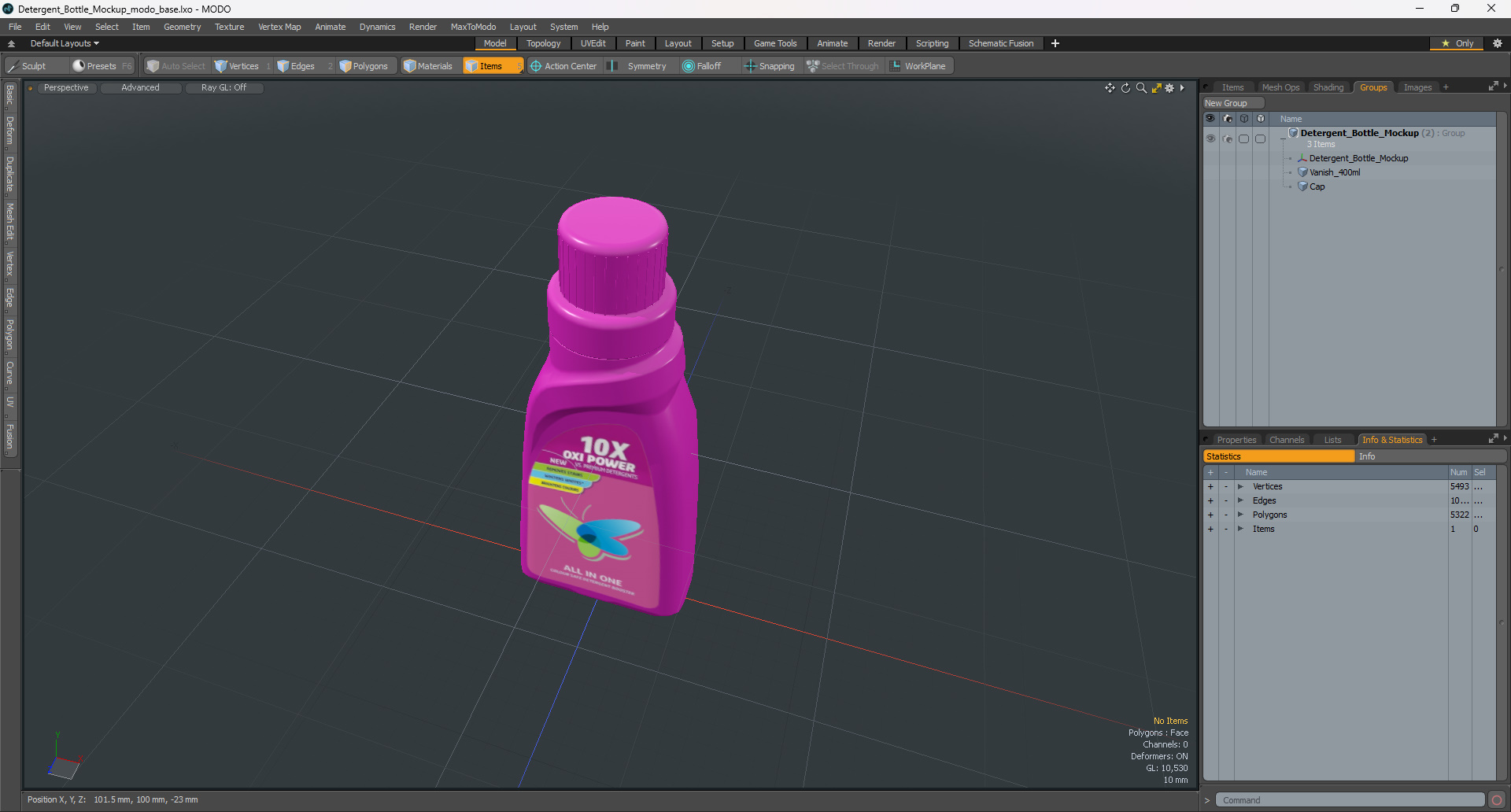 3D Detergent Bottle Mockup model