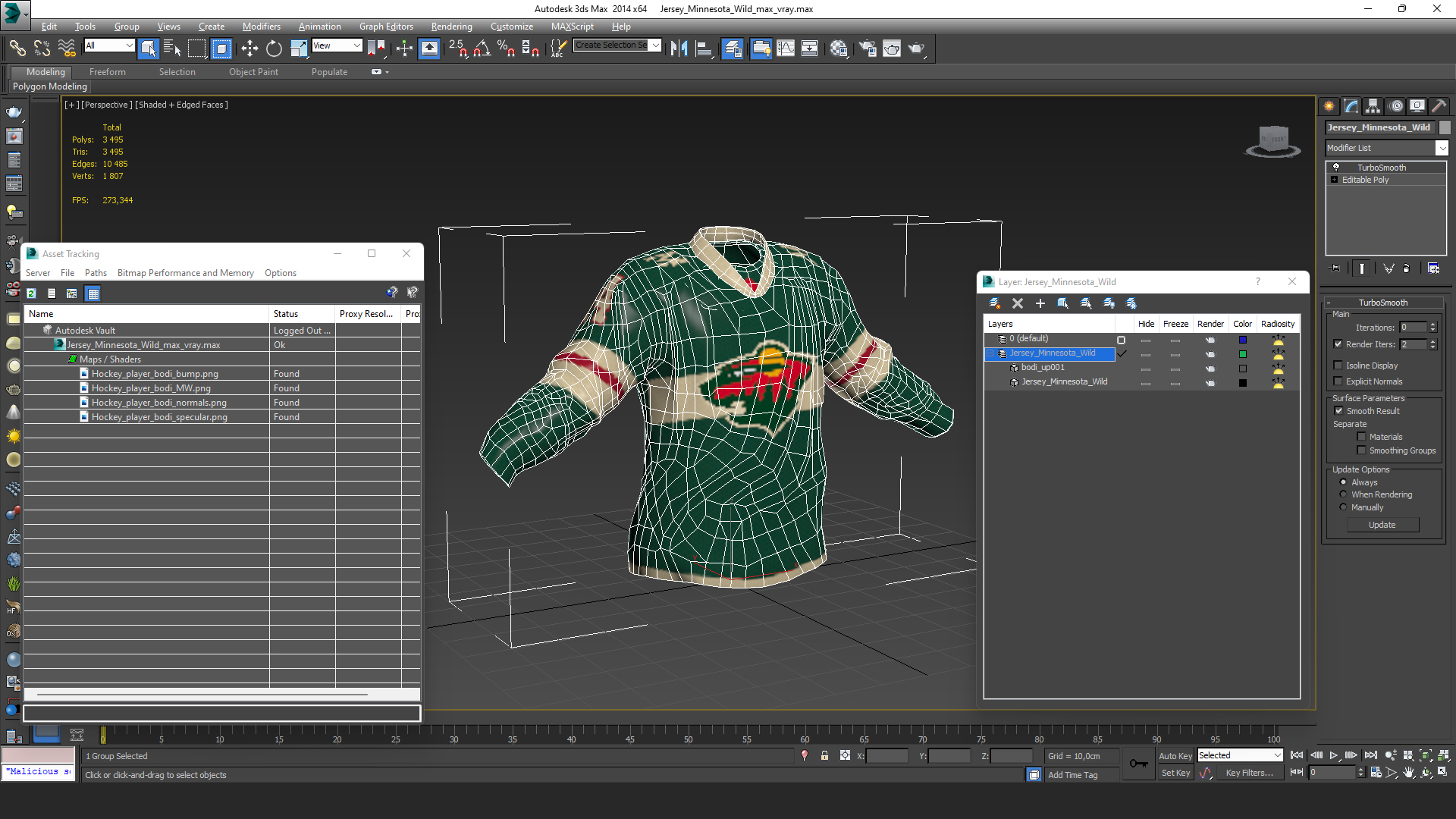3D Jersey Minnesota Wild