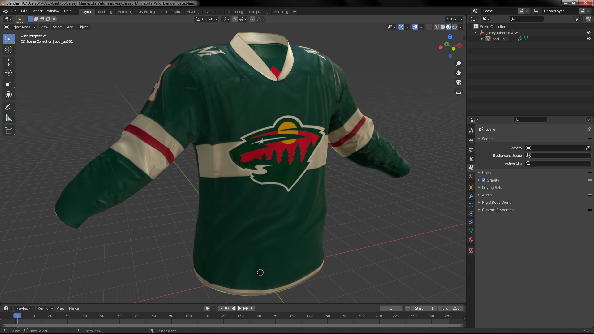 3D Jersey Minnesota Wild