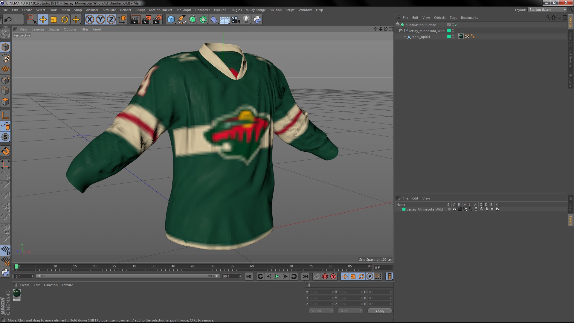 3D Jersey Minnesota Wild