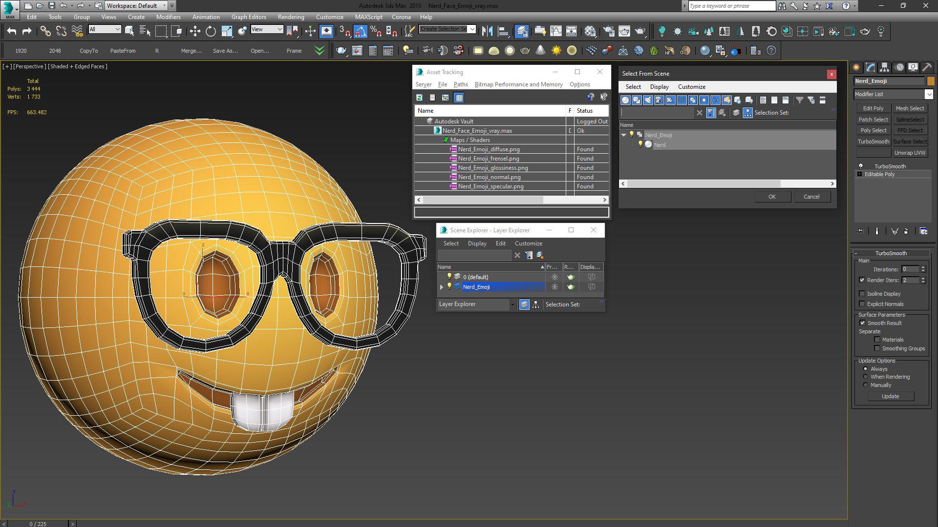 3D model Nerd Face Emoji