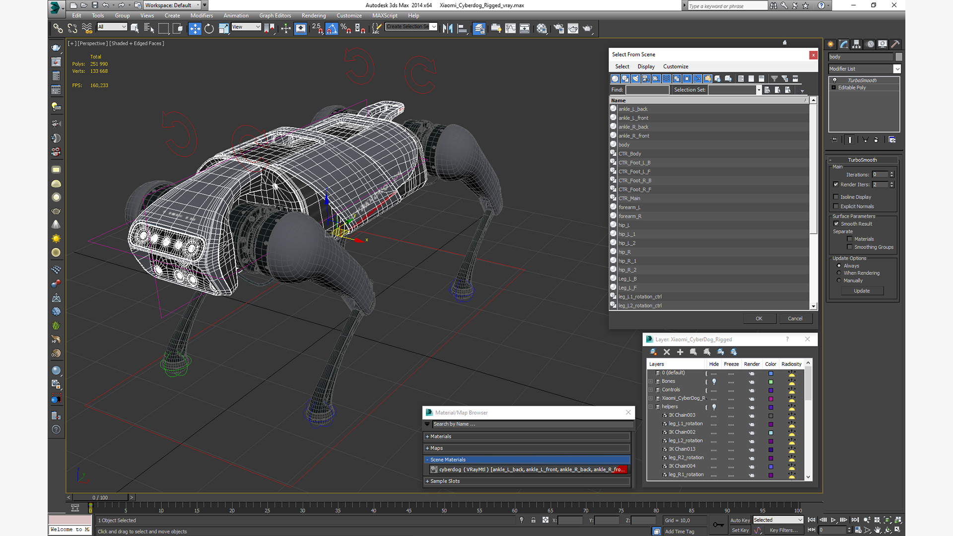 3D Xiaomi Cyberdog Rigged for Modo