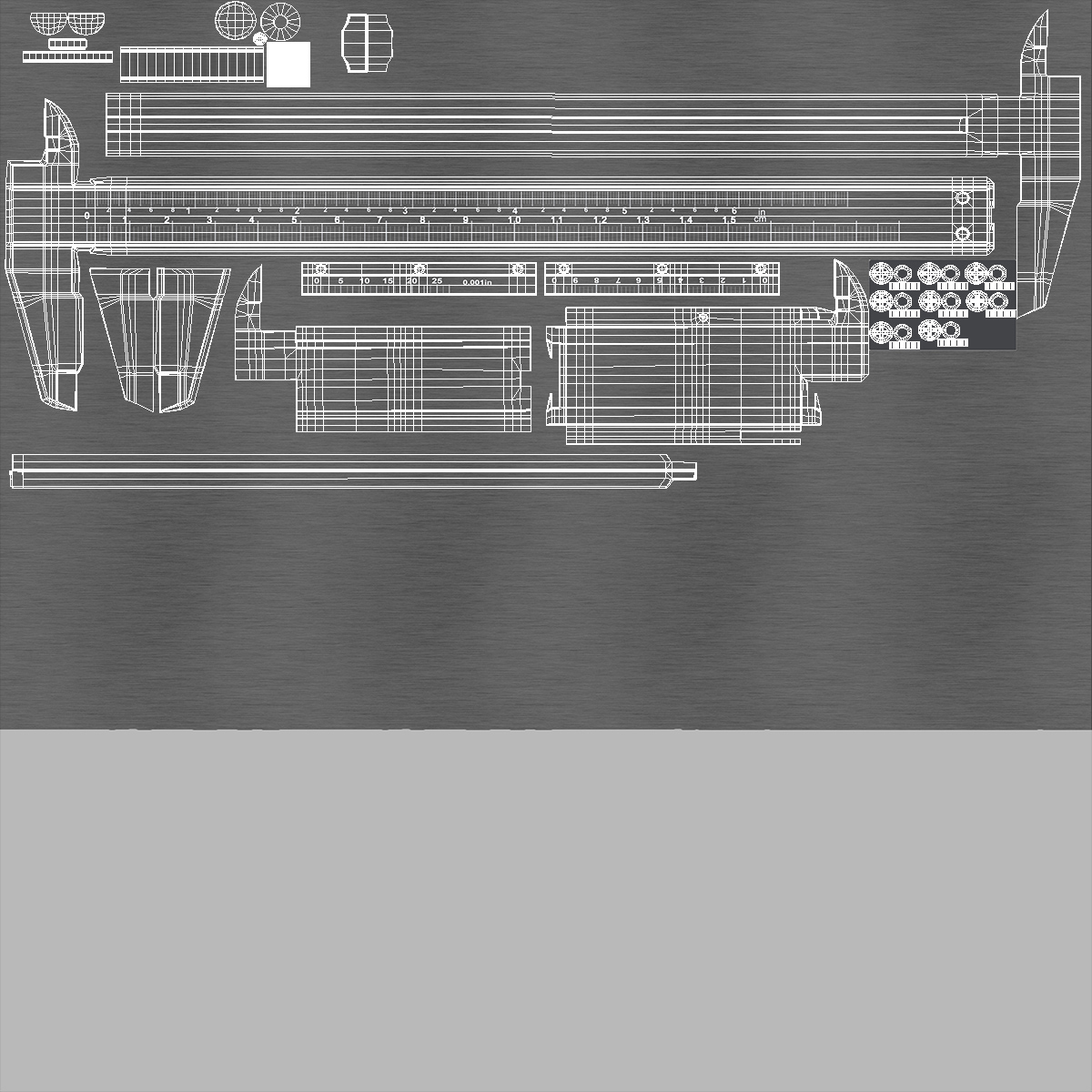 3D model Black Steel Vernier Caliper Generic