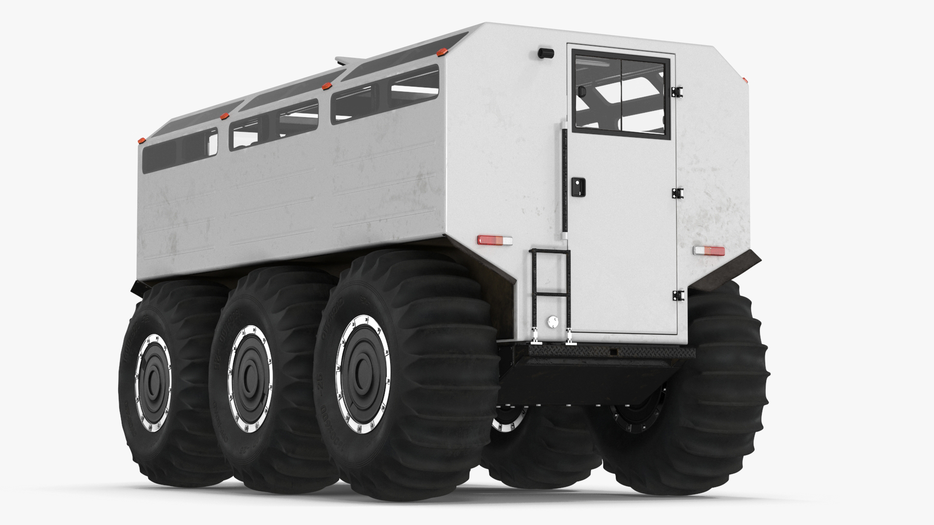All-Terrain Trailer Light Gray Rigged 3D