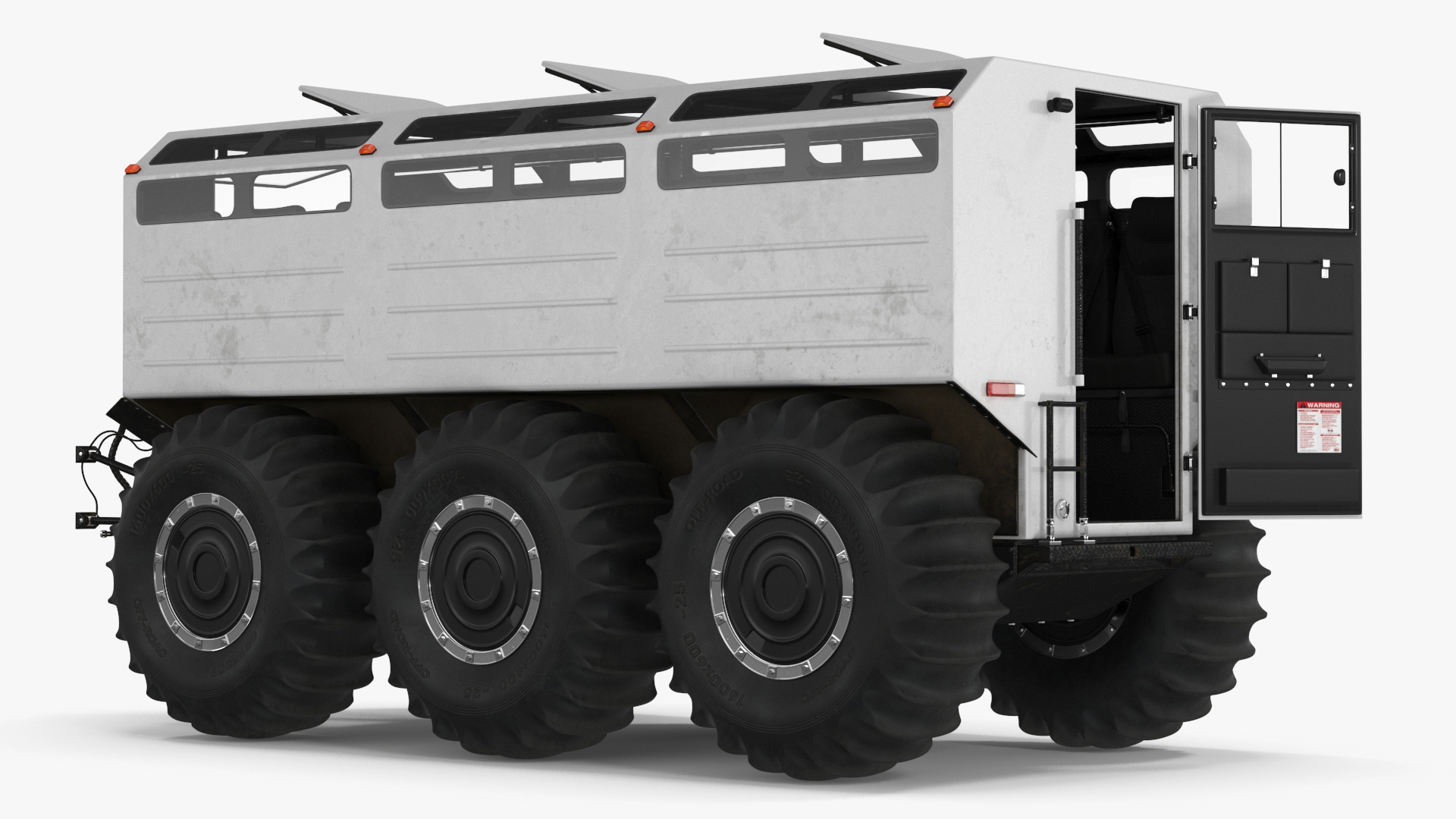 All-Terrain Trailer Light Gray Rigged 3D