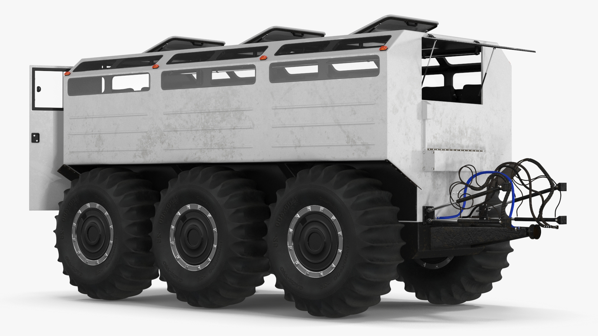 All-Terrain Trailer Light Gray Rigged 3D