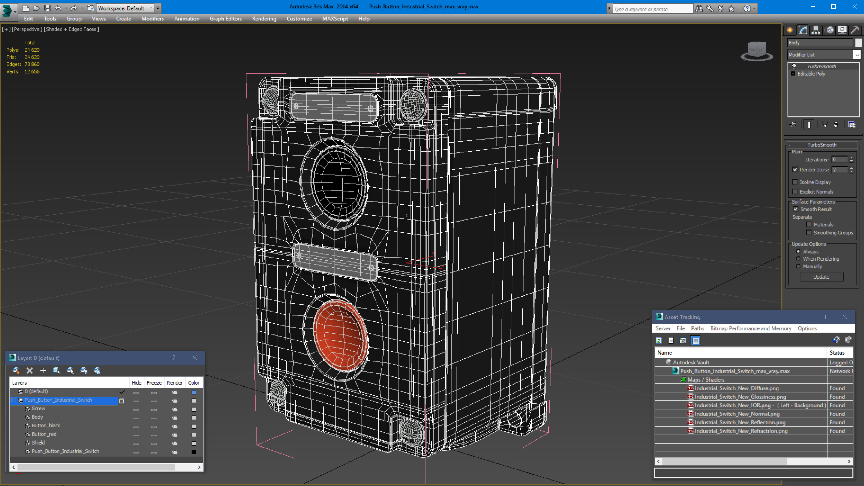 Push Button Industrial Switch 3D model