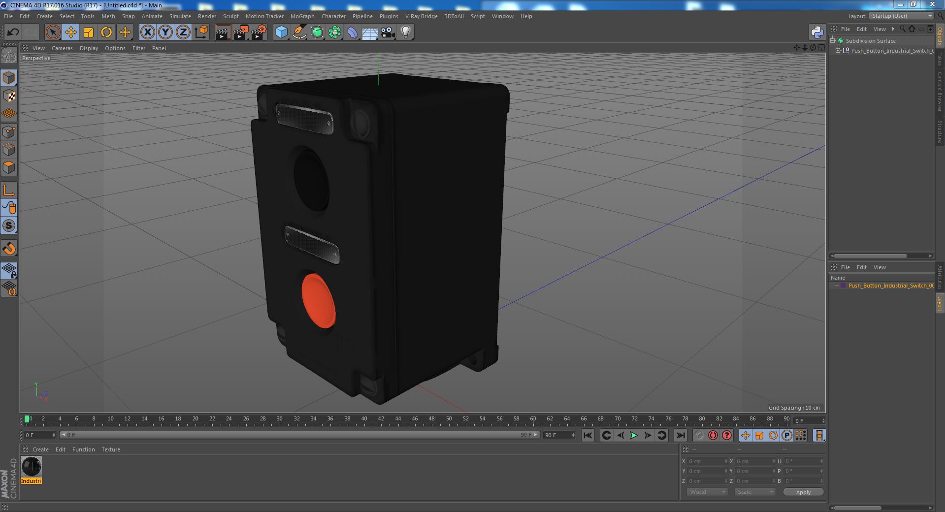 Push Button Industrial Switch 3D model