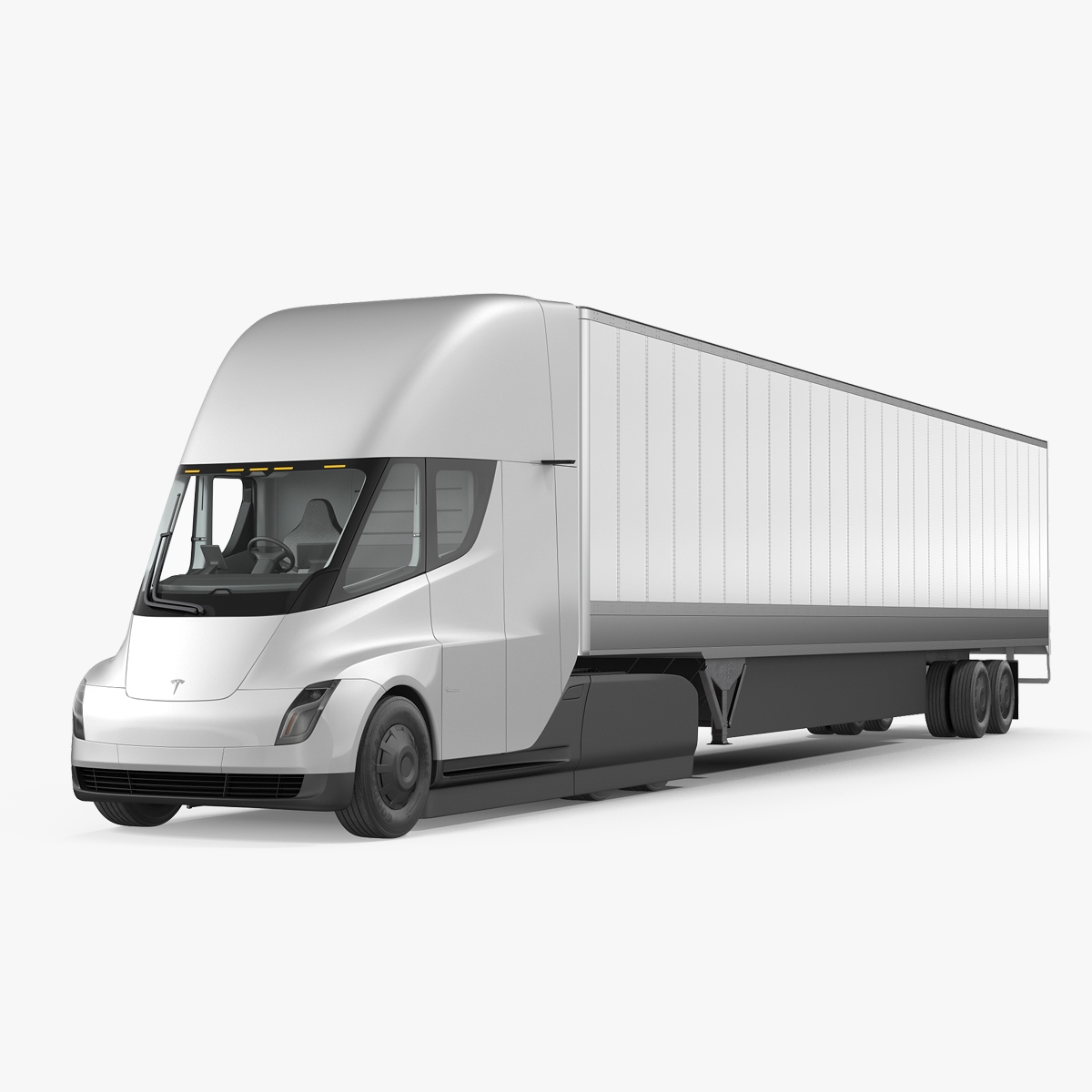 Tesla Semi Truck with Trailer Simple Interior, view 10