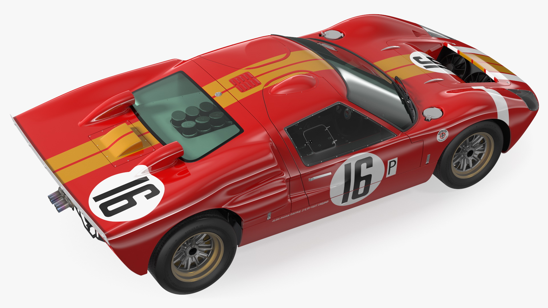 Ford GT40 Racing Car Red 3D model