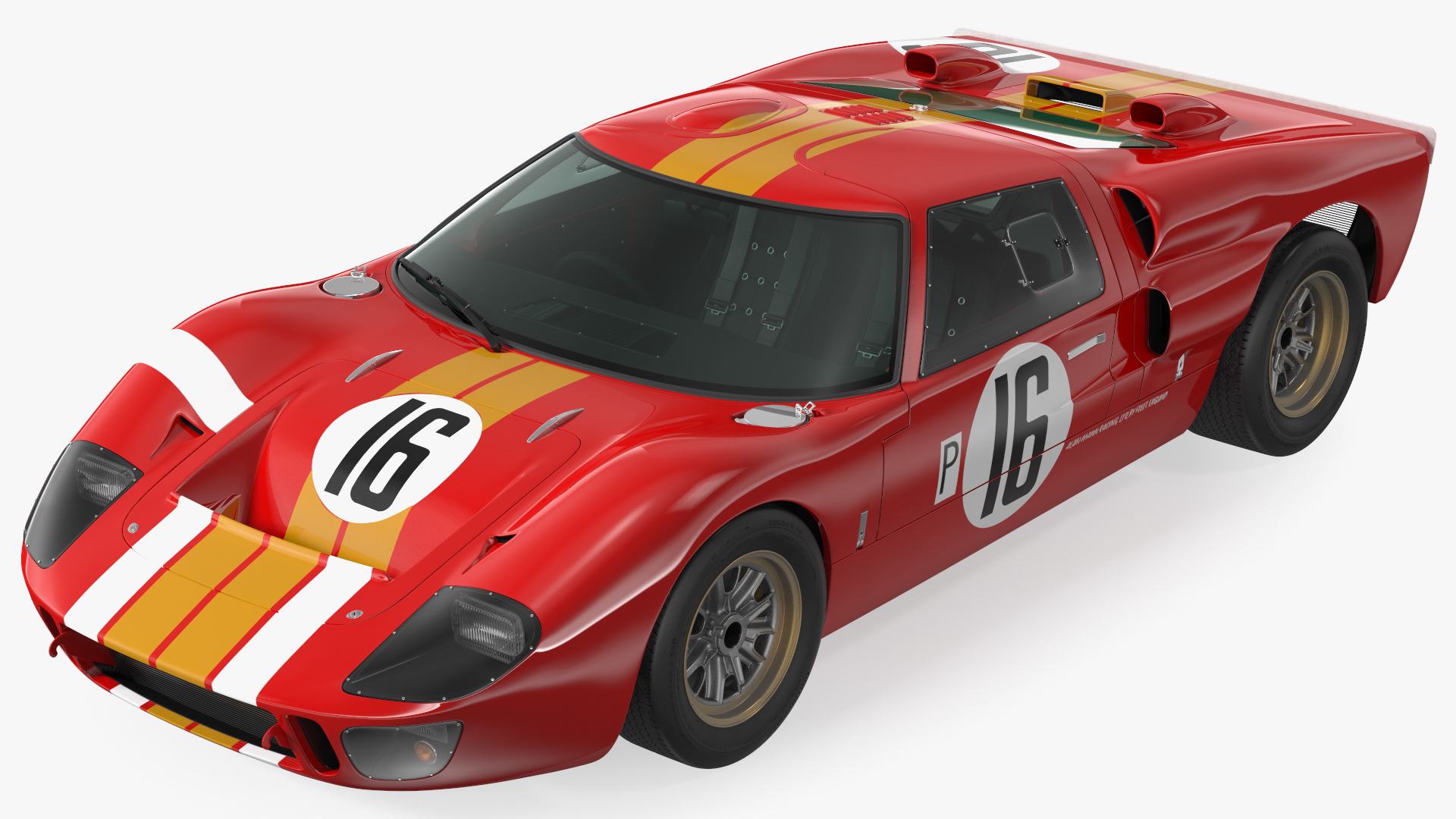 Ford GT40 Racing Car Red 3D model