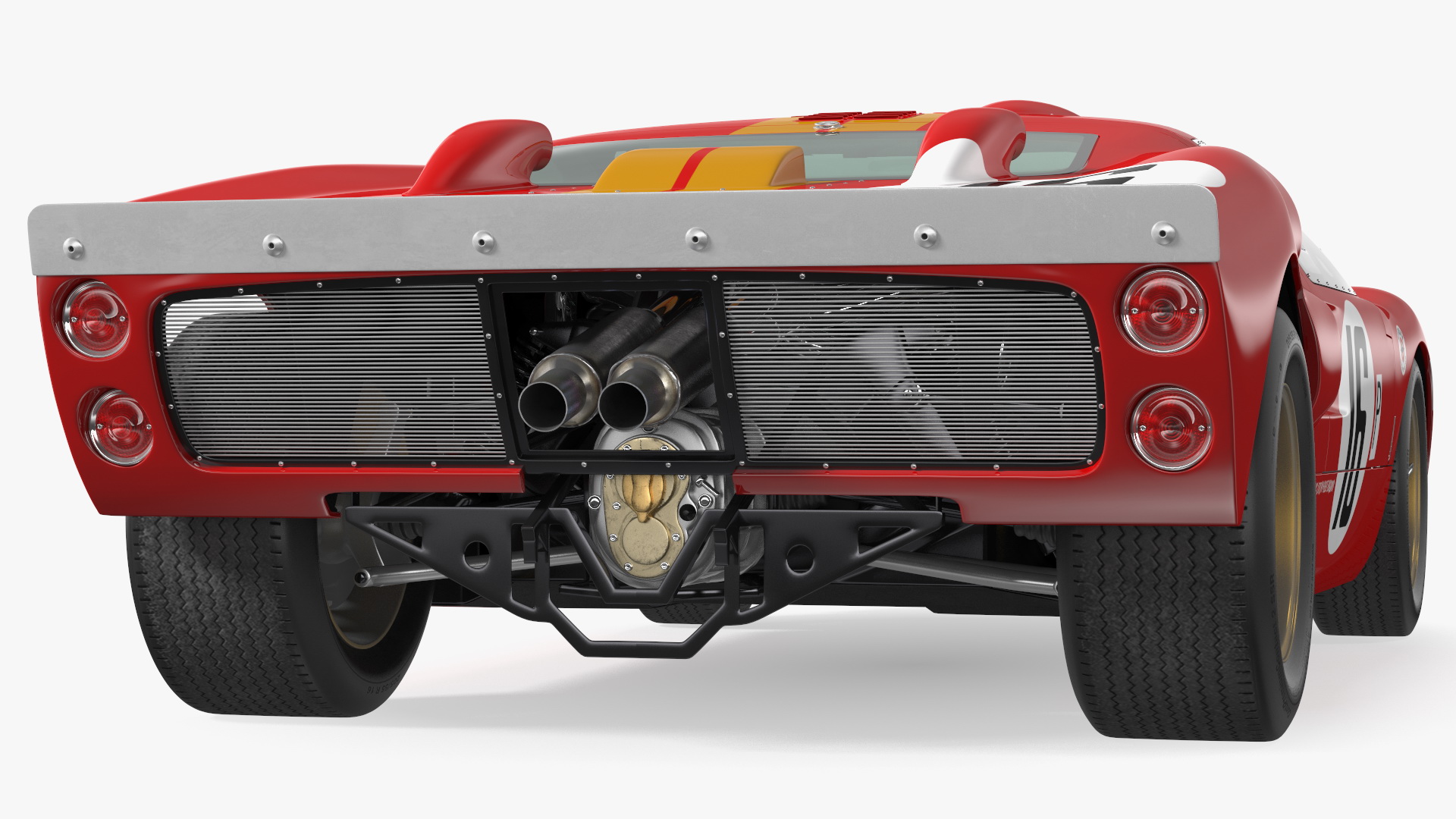 Ford GT40 Racing Car Red 3D model