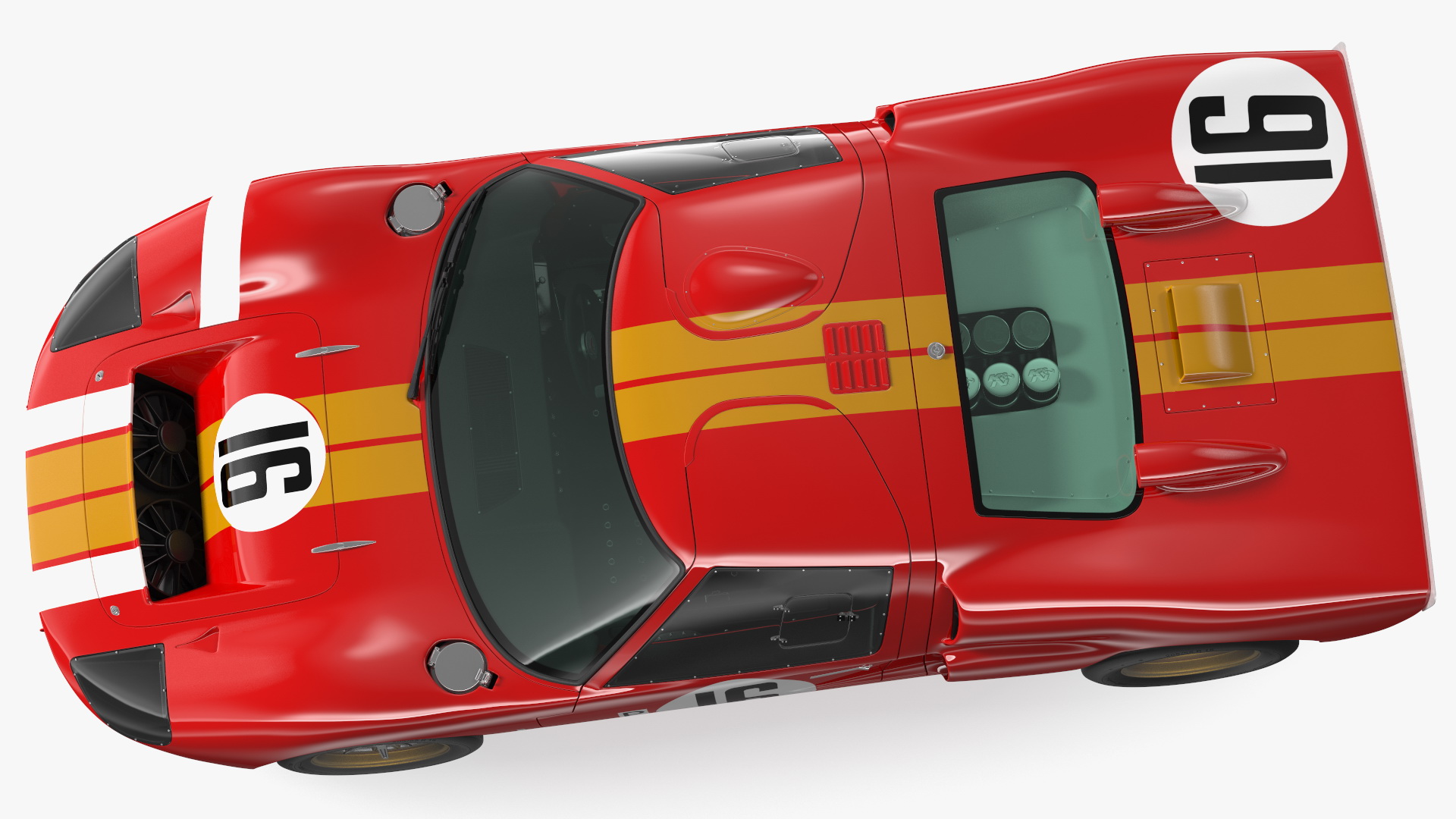 Ford GT40 Racing Car Red 3D model
