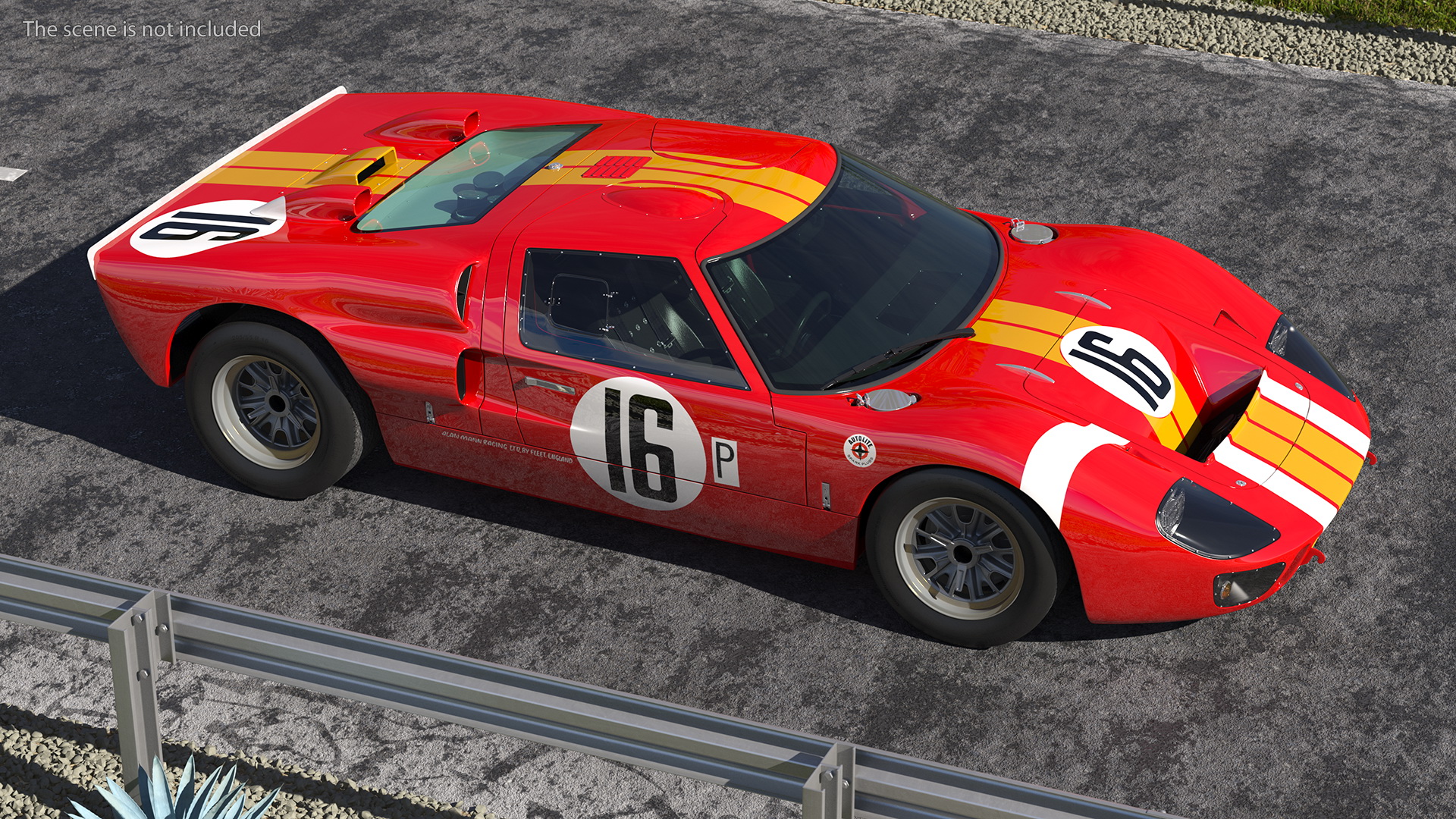 Ford GT40 Racing Car Red 3D model