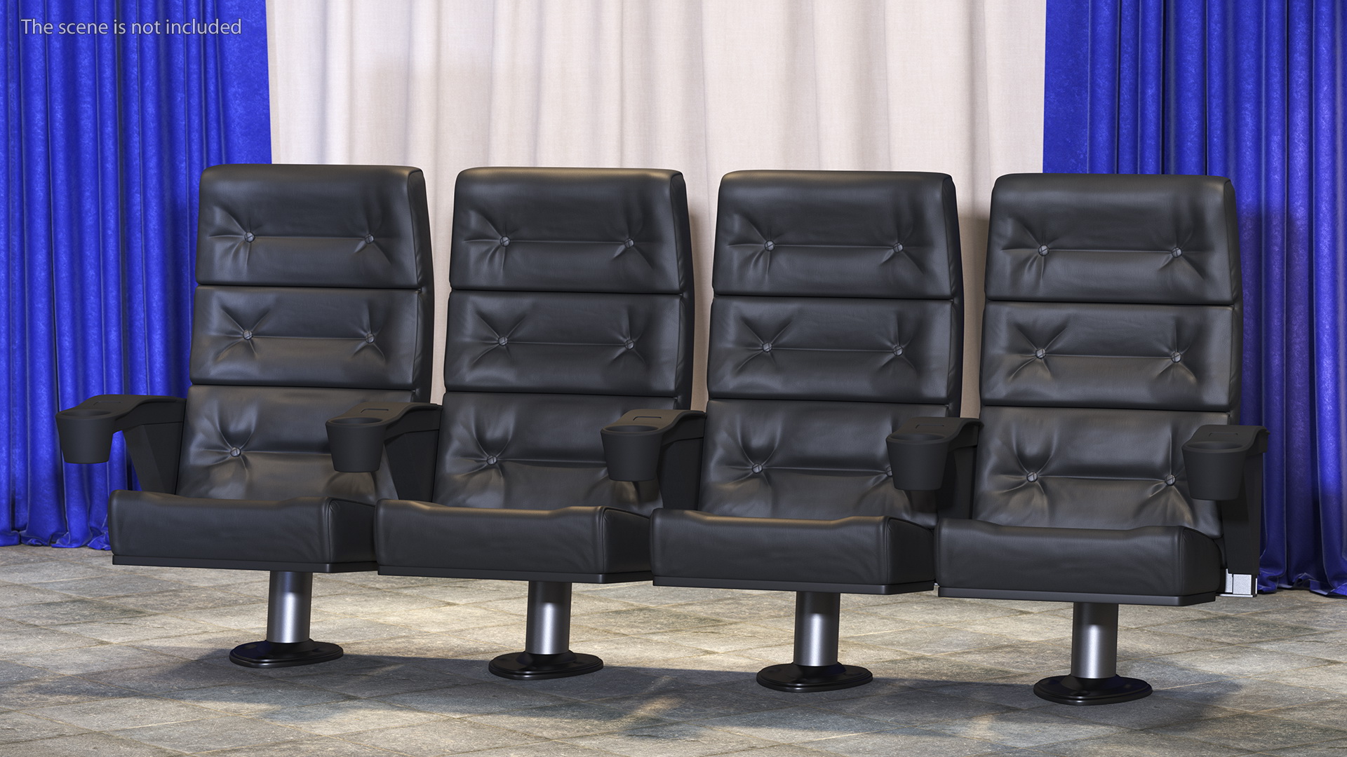 Phantom P40 Leather Cinema Chairs for Four Places 3D model