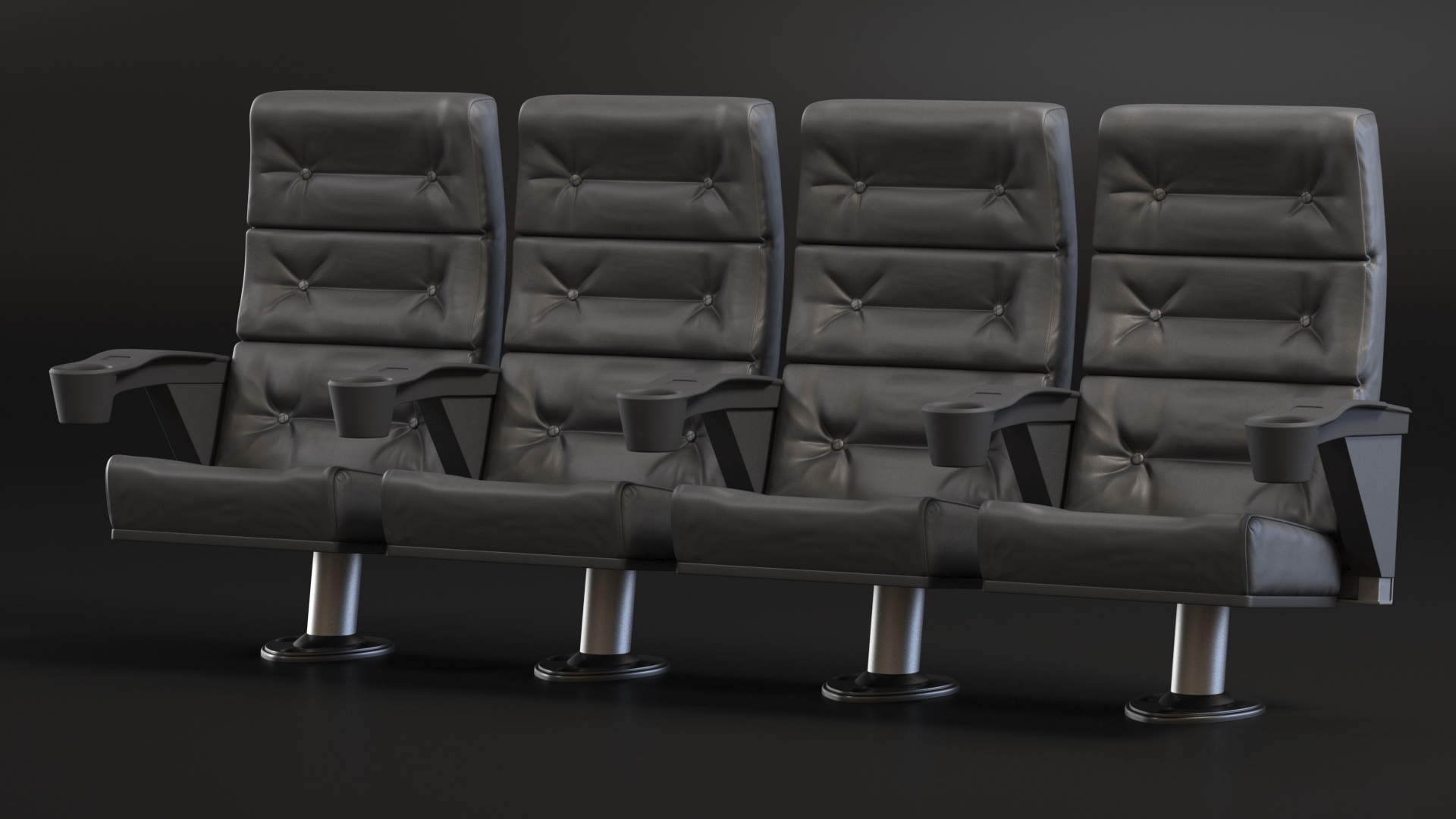 Phantom P40 Leather Cinema Chairs for Four Places 3D model