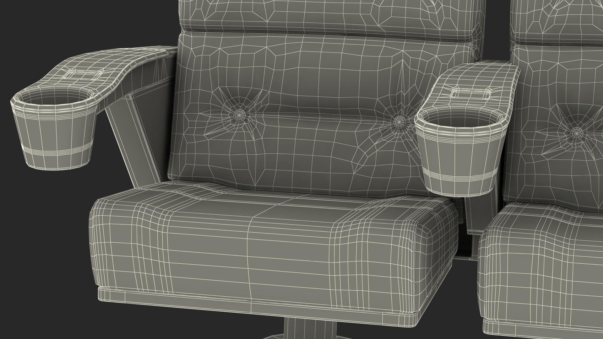 Phantom P40 Leather Cinema Chairs for Four Places 3D model
