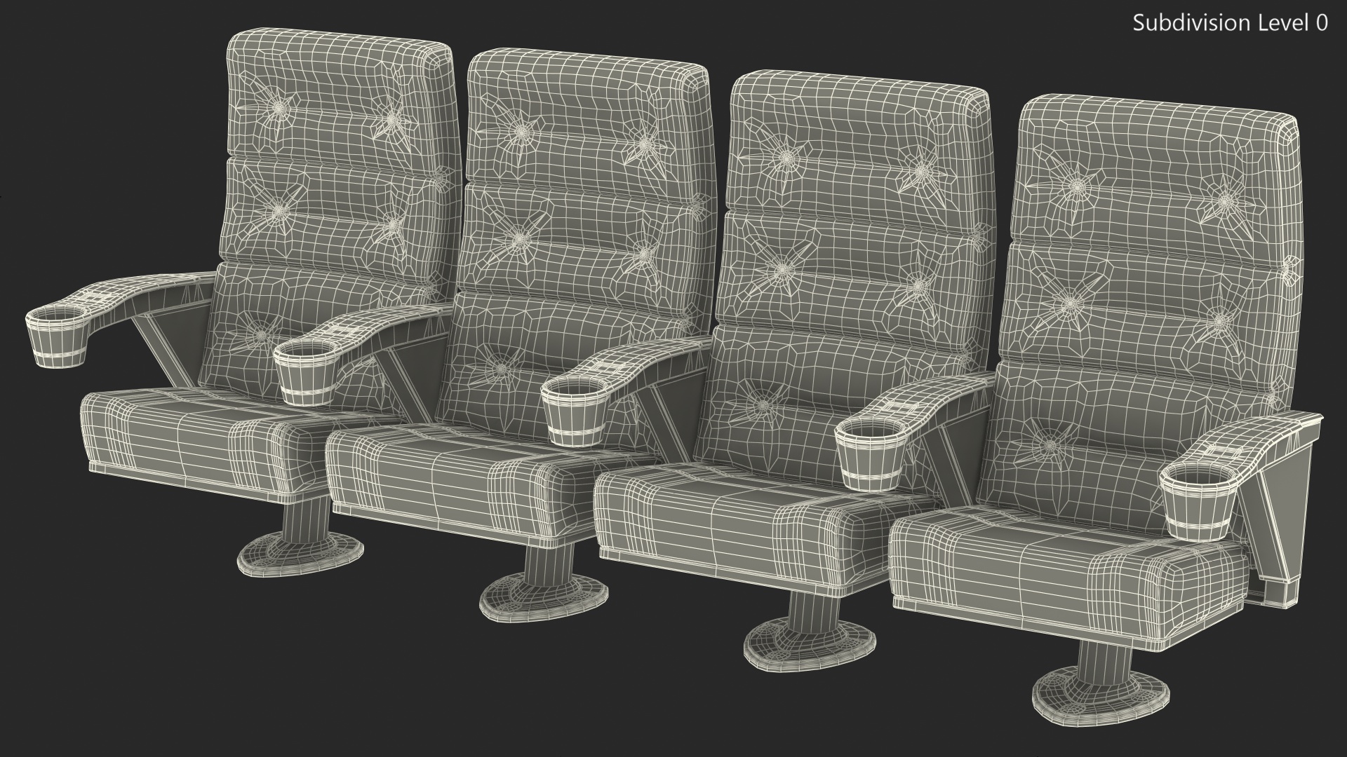 Phantom P40 Leather Cinema Chairs for Four Places 3D model