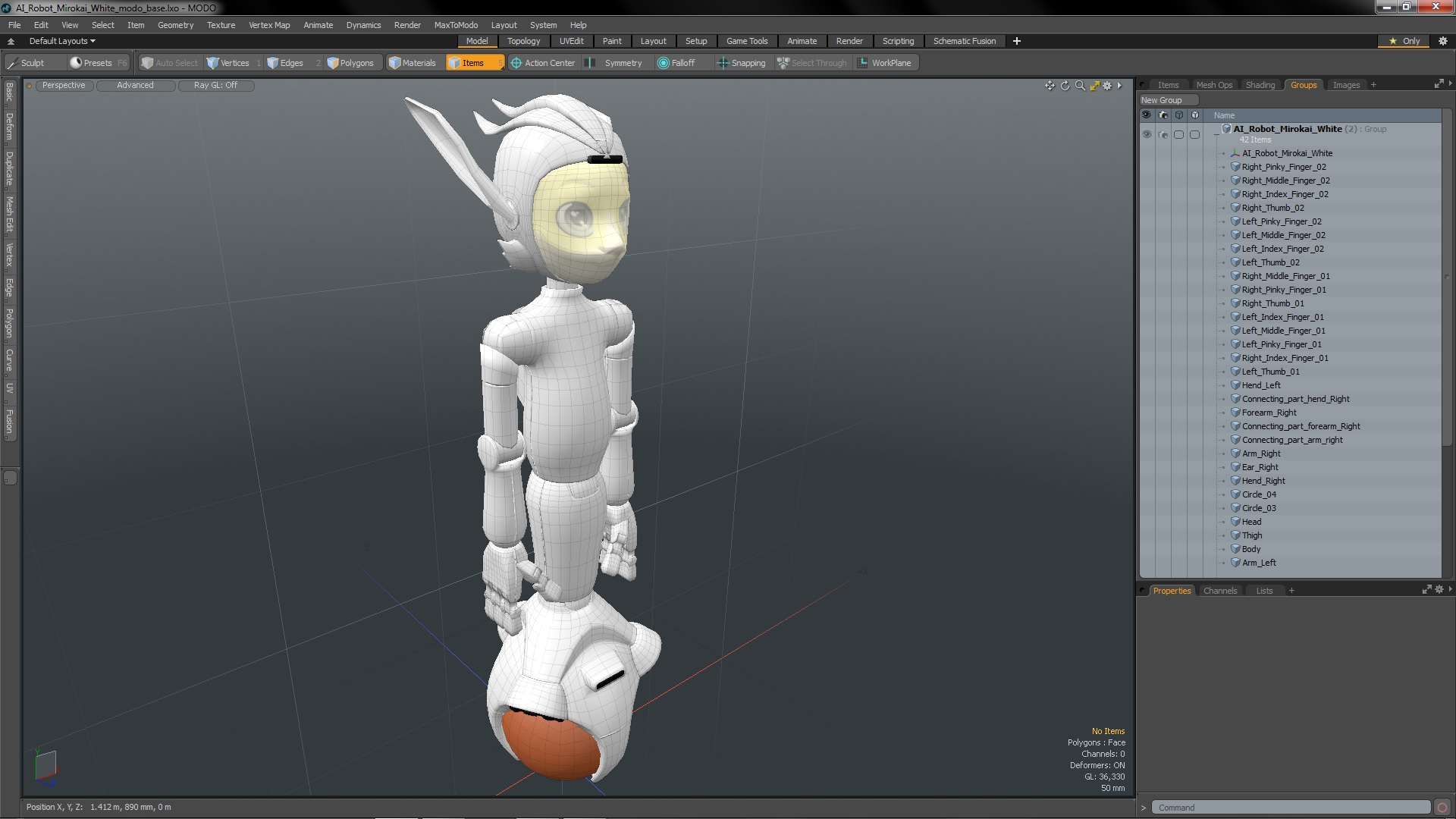 AI Robot Mirokai White 3D