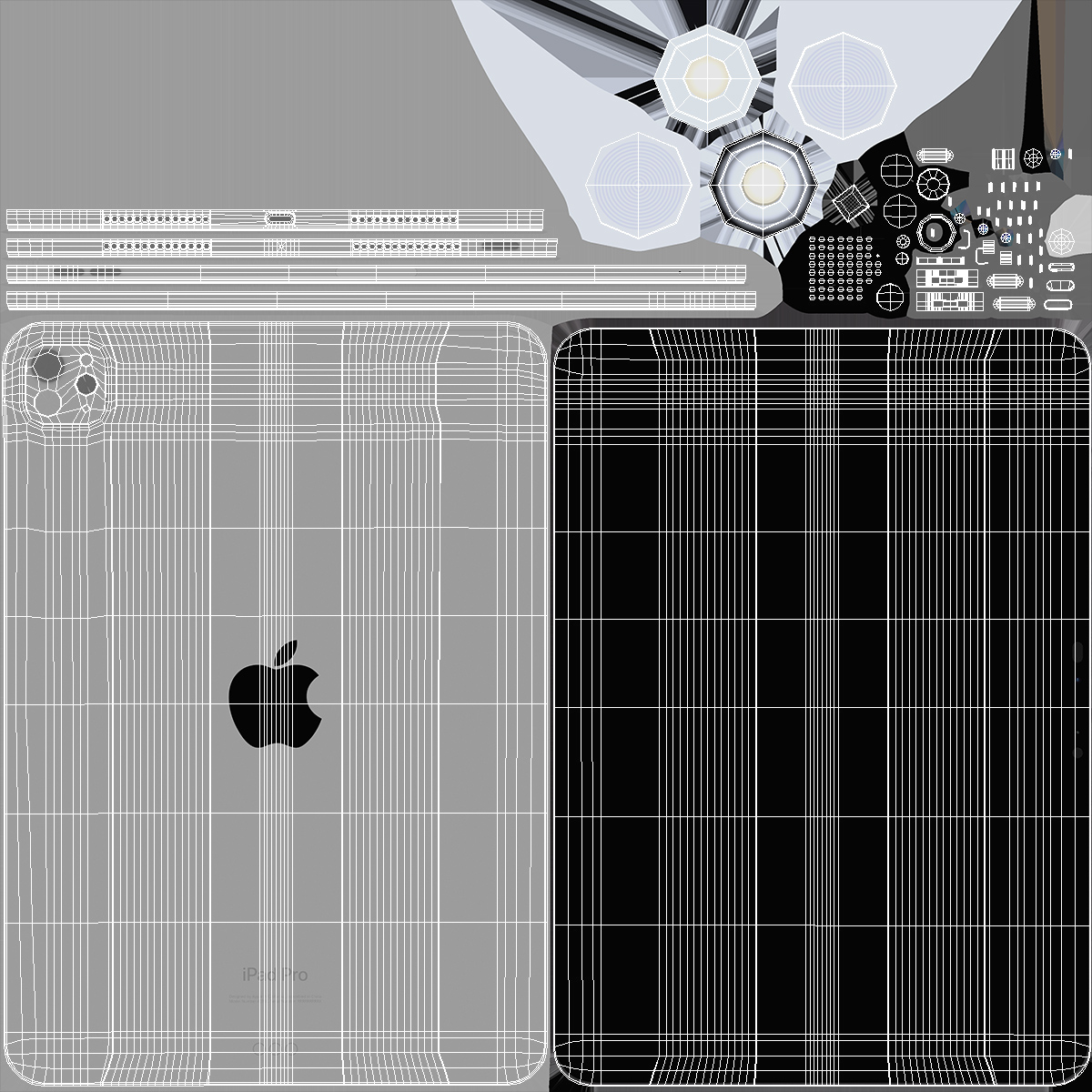IPad Pro 2024 11 Inch Silver Turned Off 3D model