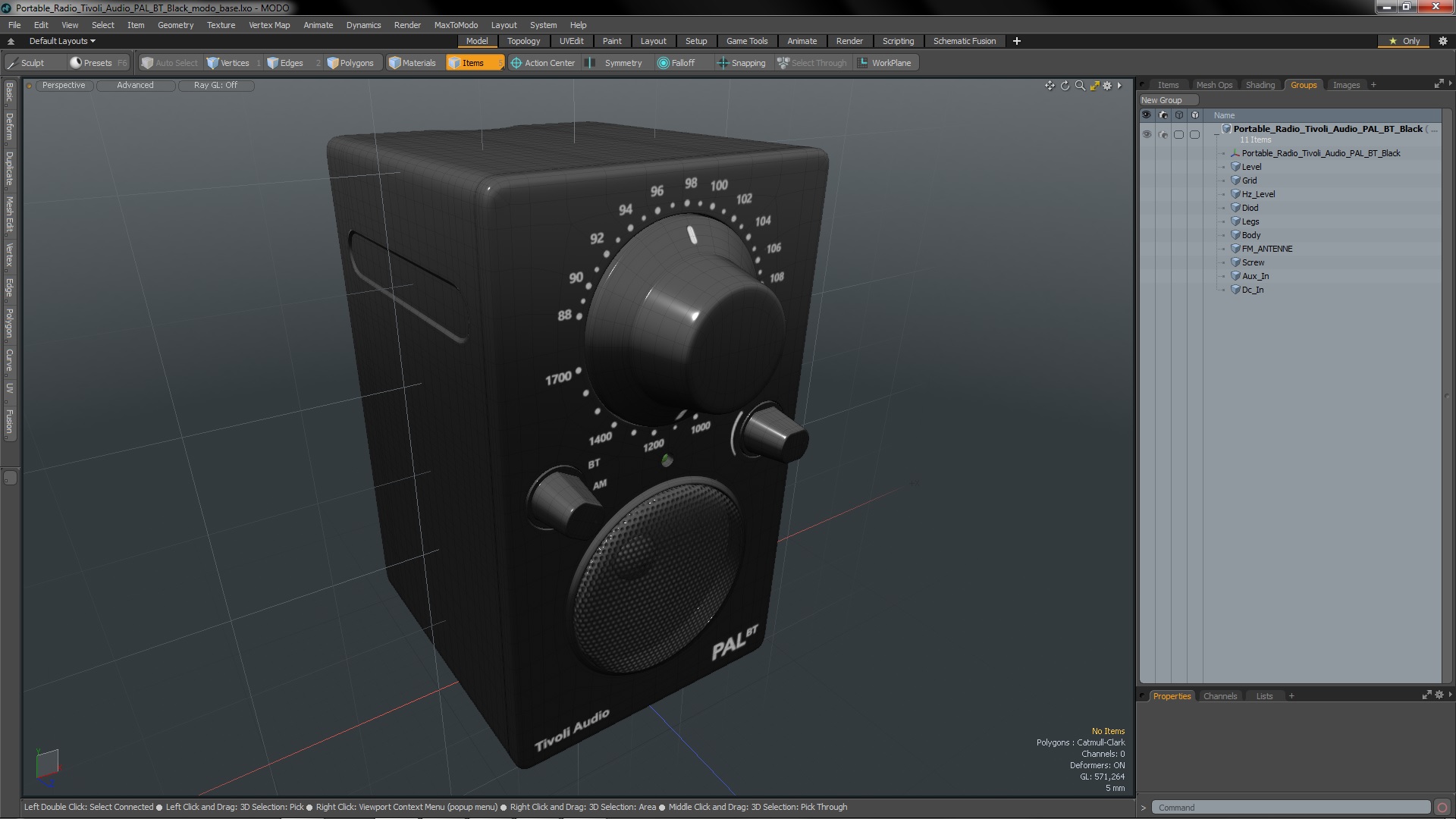 3D model Portable Radio Tivoli Audio PAL BT Black
