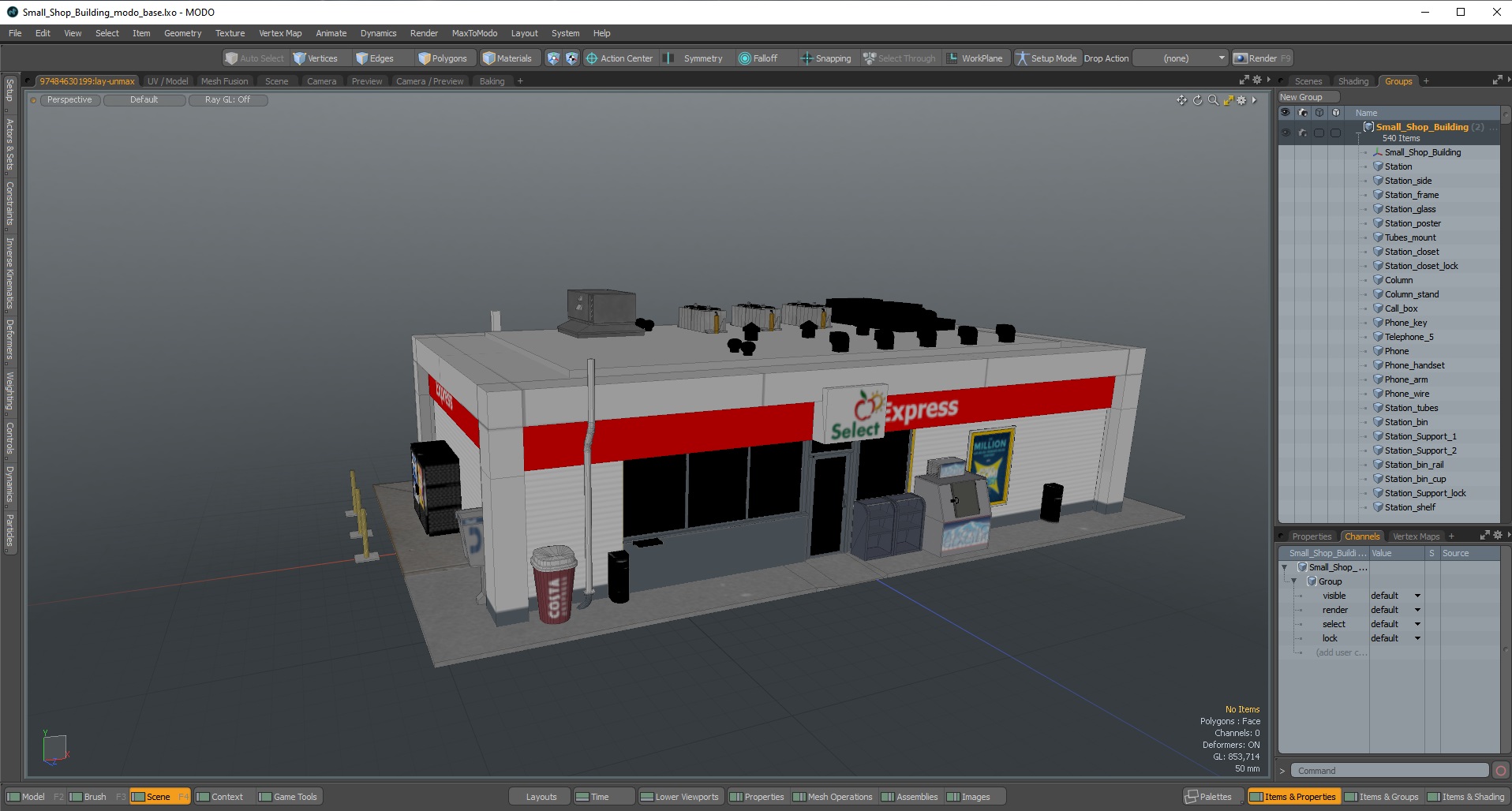 Small Shop Building 3D model
