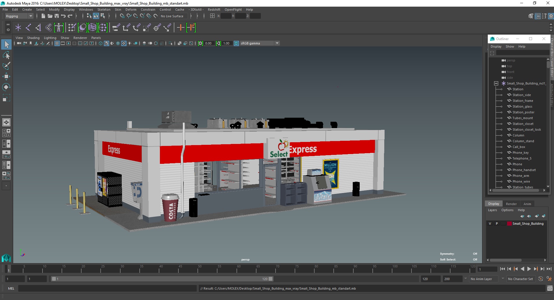 Small Shop Building 3D model