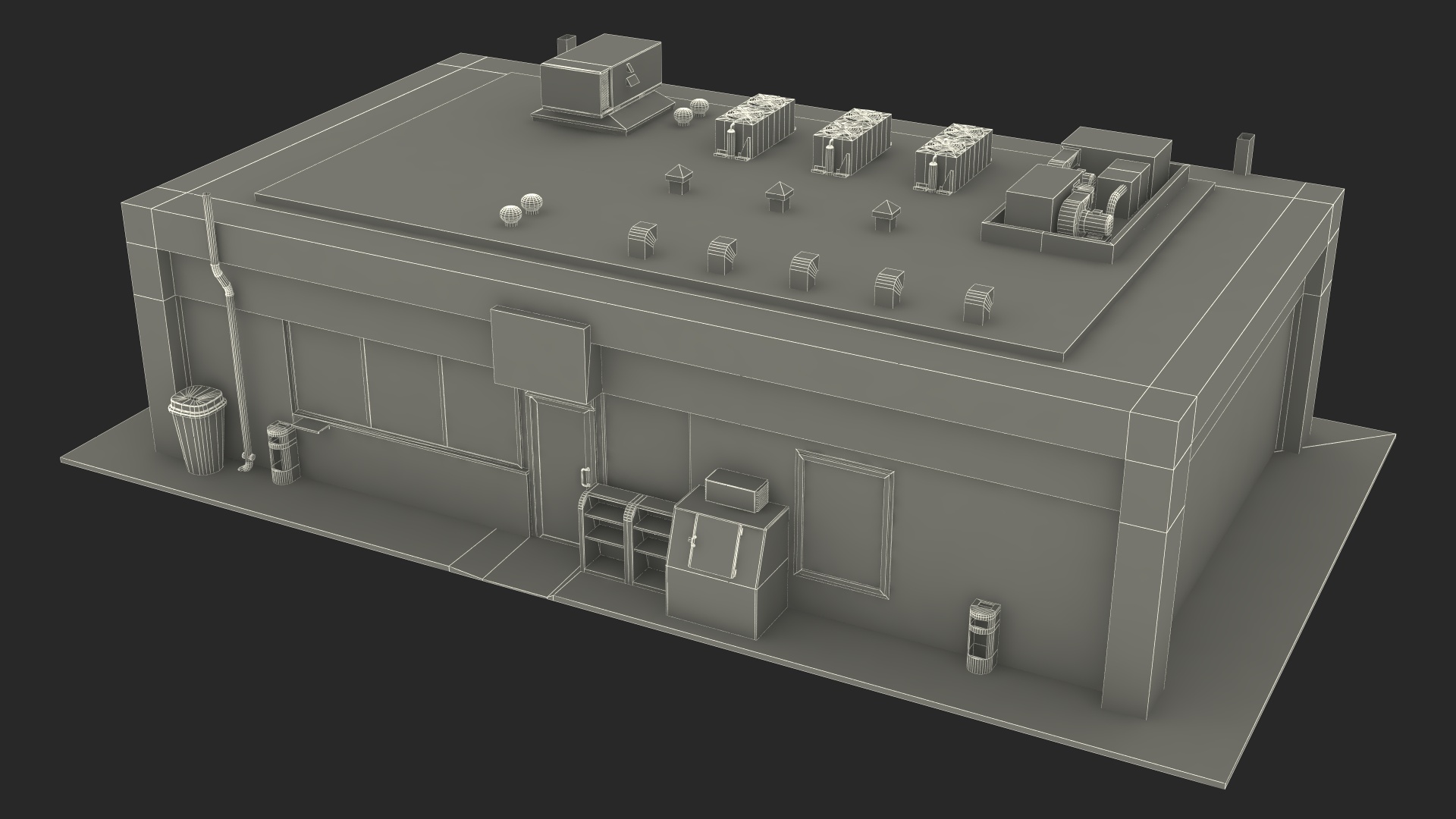 Small Shop Building 3D model