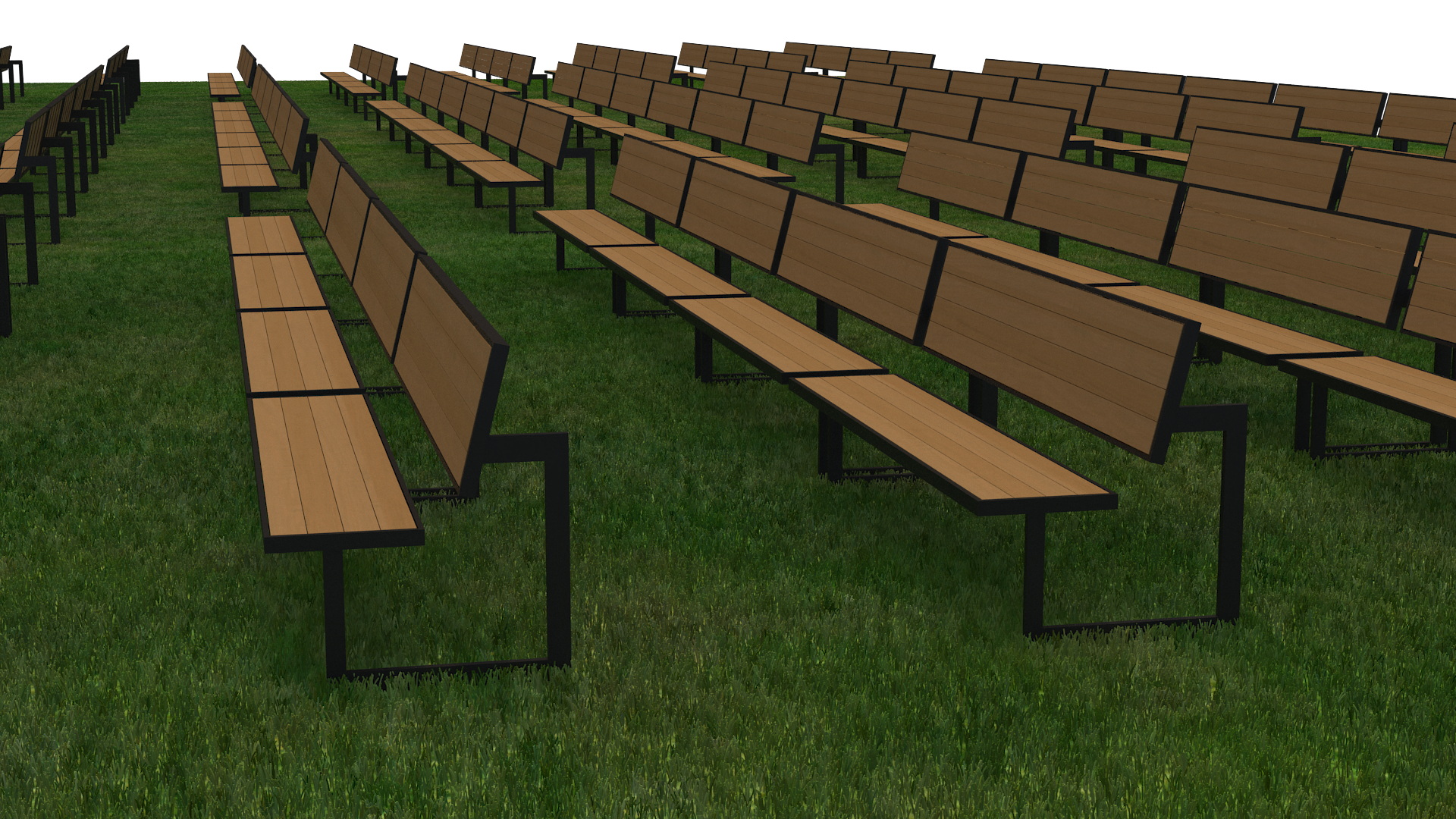 Washington Park Band Shell and Speaker Podium with Fur 3D model