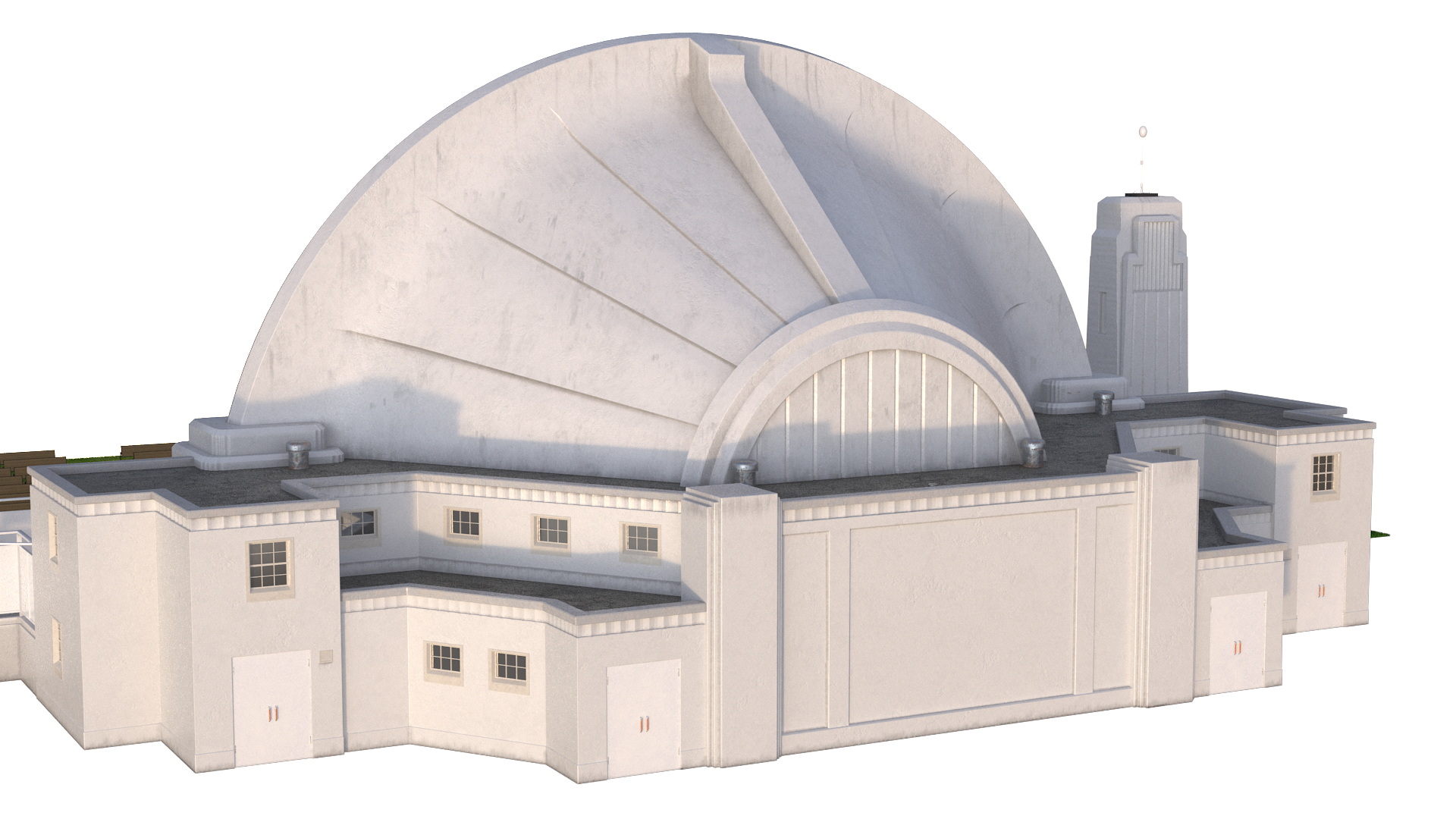 Washington Park Band Shell and Speaker Podium with Fur 3D model