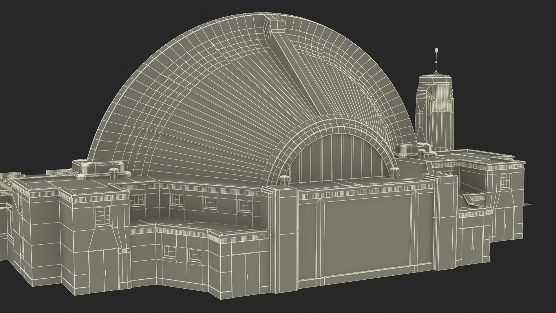 Washington Park Band Shell and Speaker Podium with Fur 3D model
