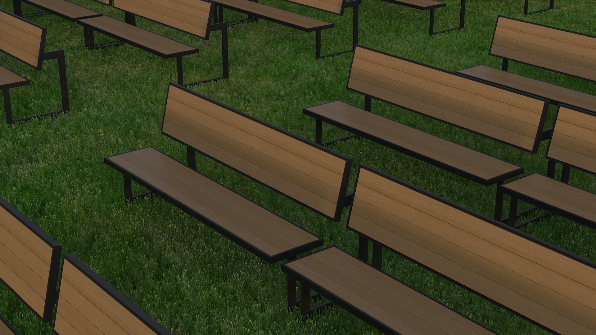 Washington Park Band Shell and Speaker Podium with Fur 3D model