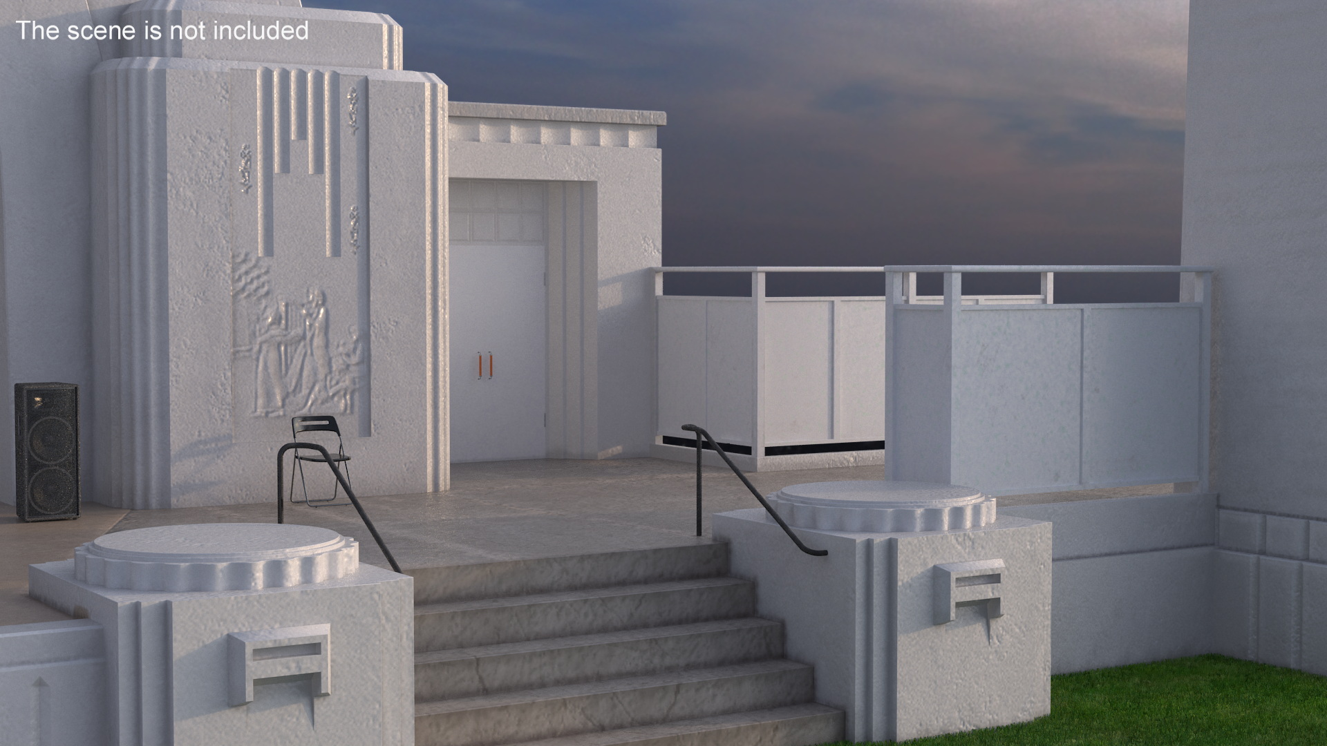 Washington Park Band Shell and Speaker Podium with Fur 3D model