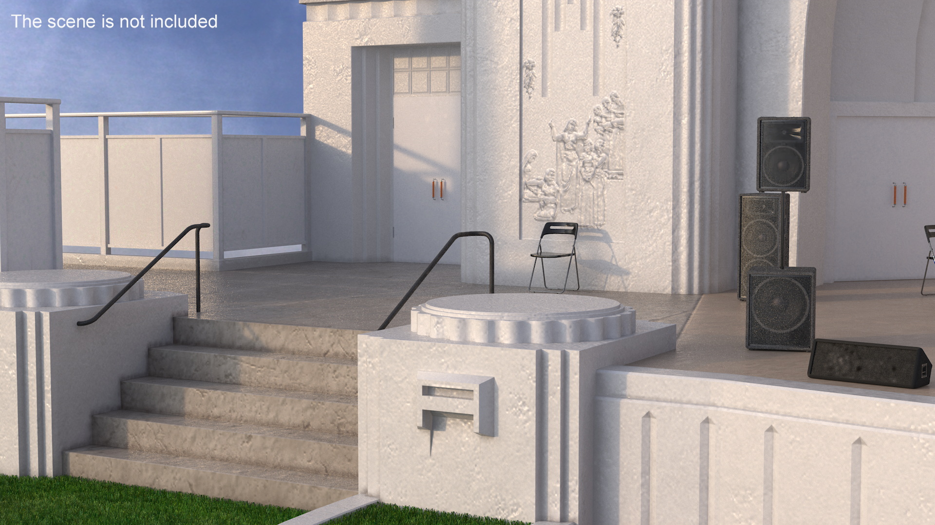 Washington Park Band Shell and Speaker Podium with Fur 3D model