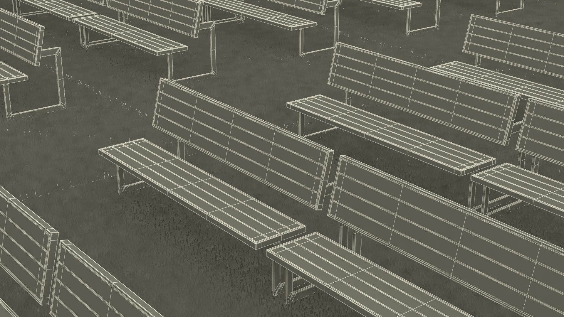 Washington Park Band Shell and Speaker Podium with Fur 3D model