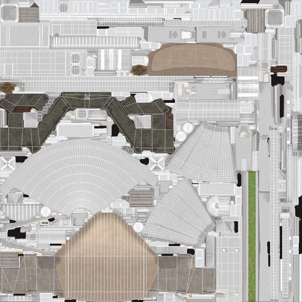 Washington Park Band Shell and Speaker Podium with Fur 3D model