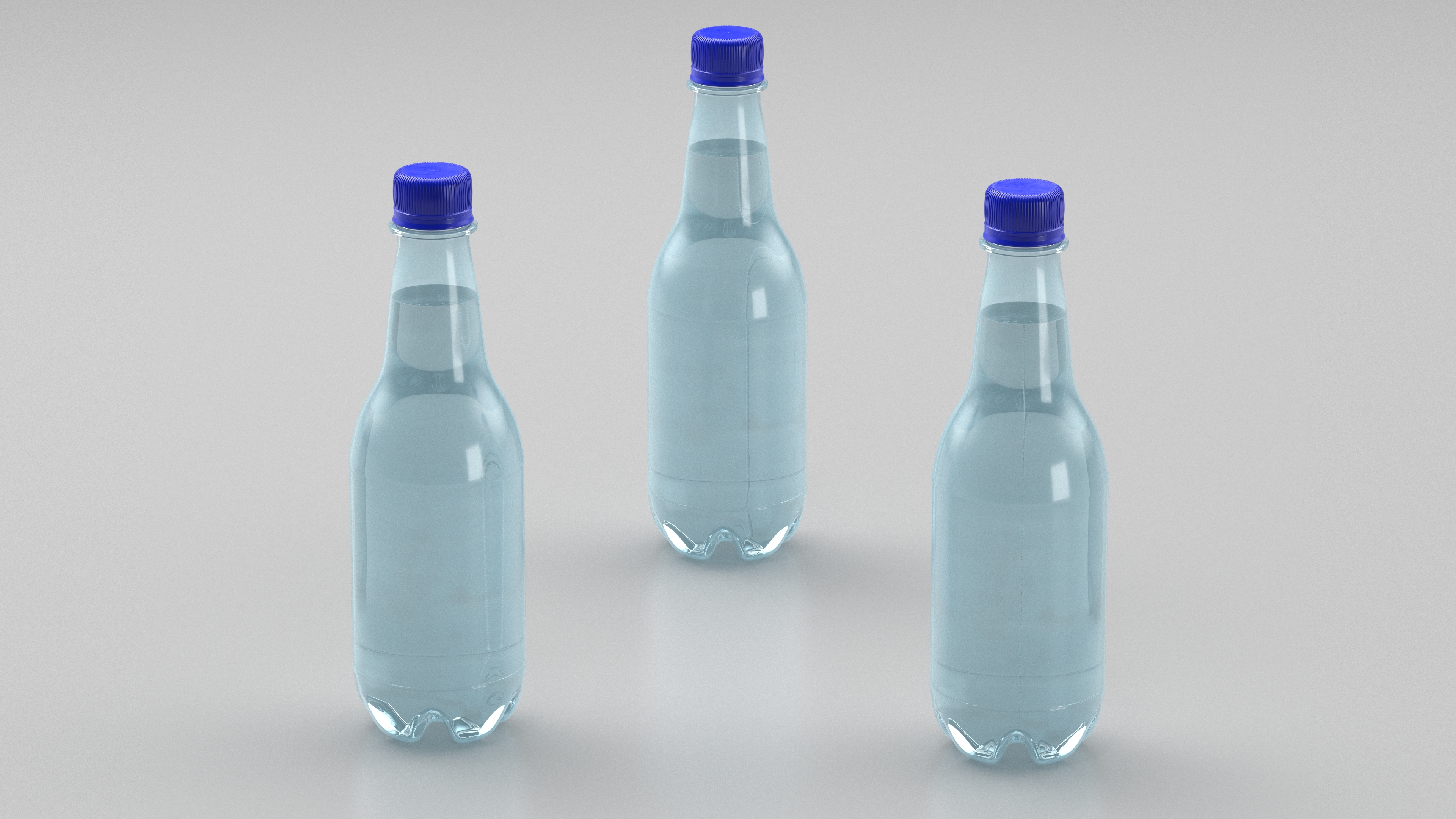 3D Small Plastic Blue Water Bottle