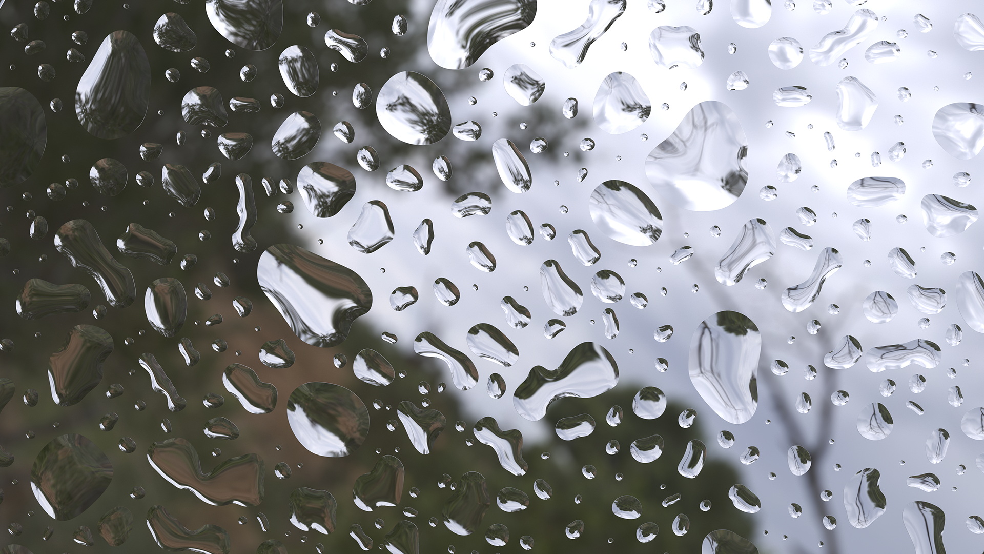 Wet Glass Surface 3D
