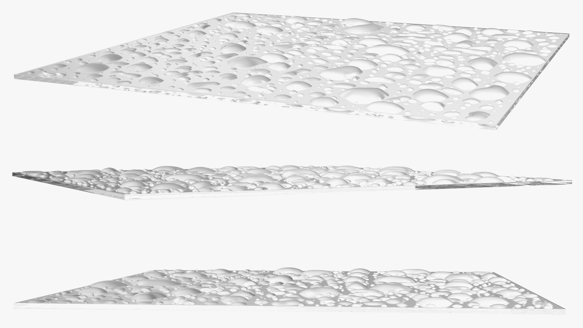 Wet Glass Surface 3D