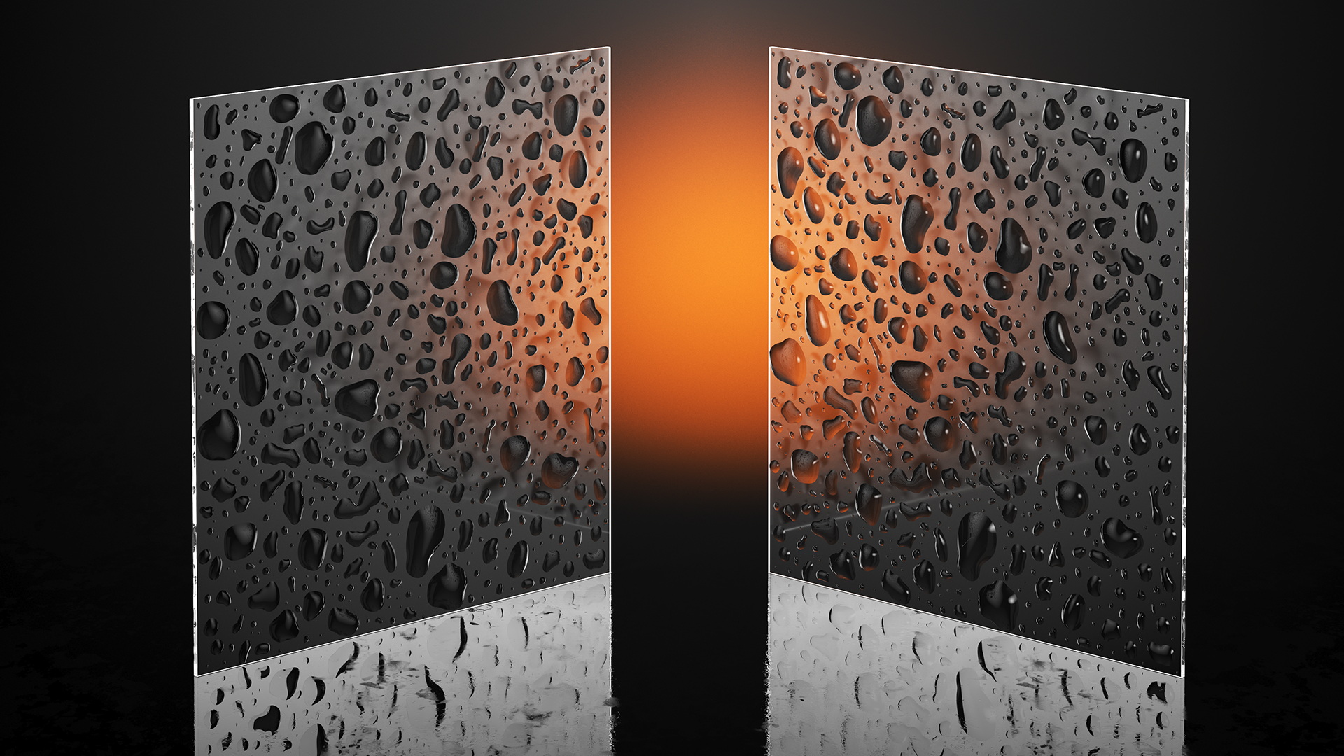 Wet Glass Surface 3D