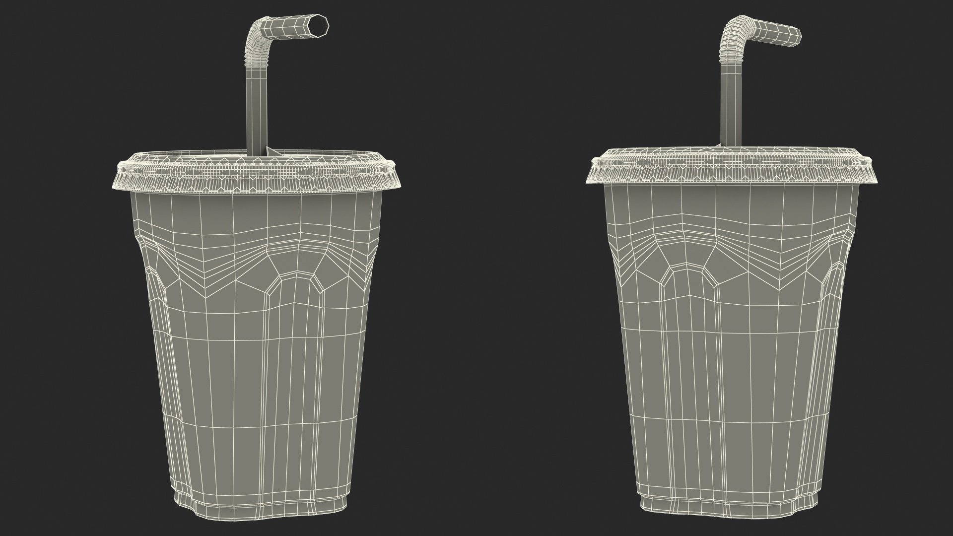 3D Solo Squared Plastic Cup with Lid and Straw Blue model