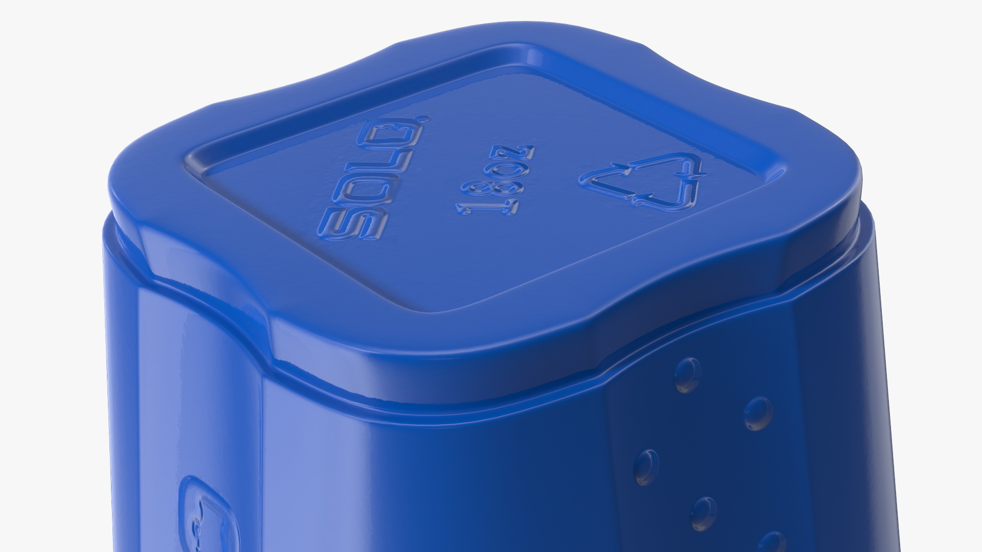 3D Solo Squared Plastic Cup with Lid and Straw Blue model